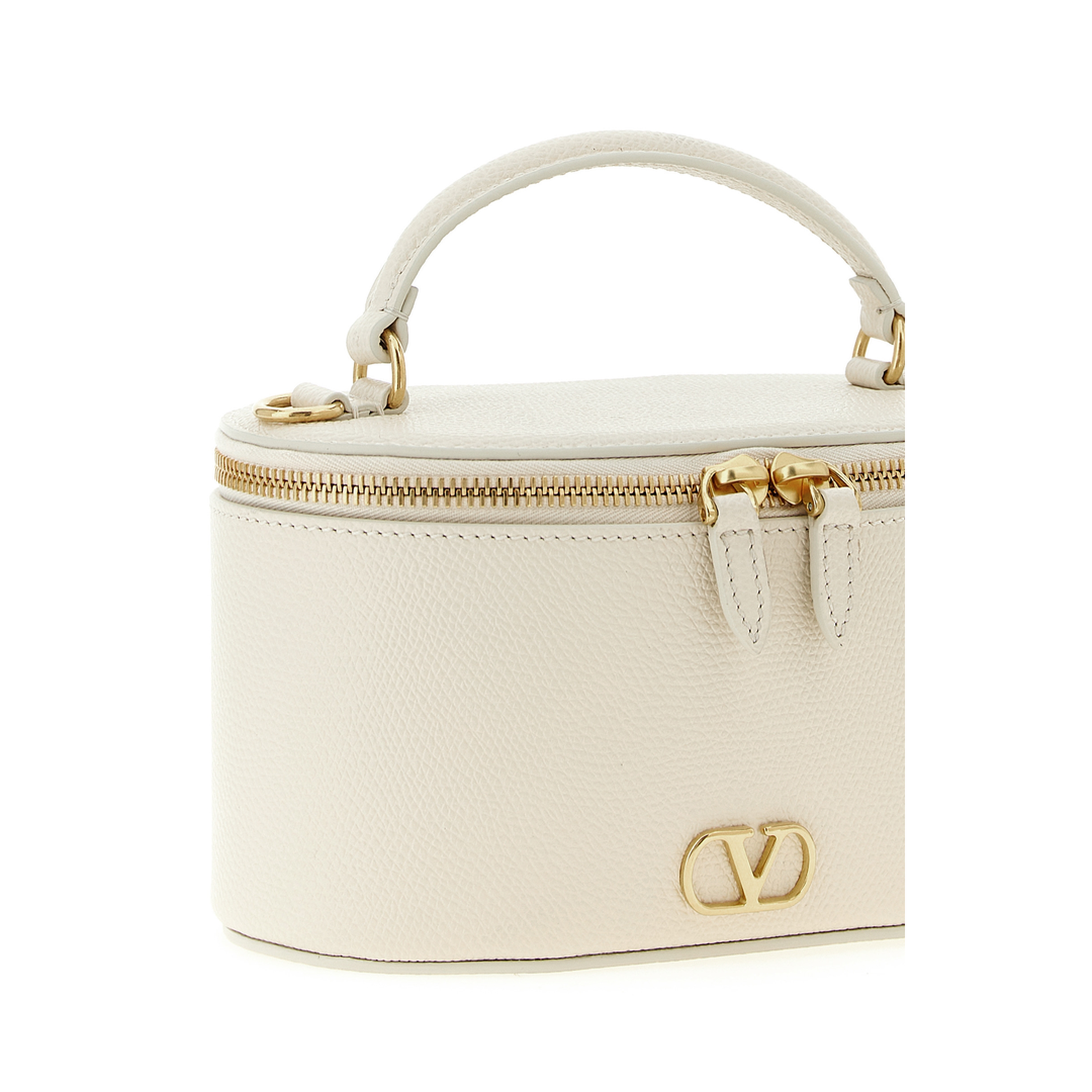 VLogo Signature Mini Leather Crossbody Bag - Beige - Image 3