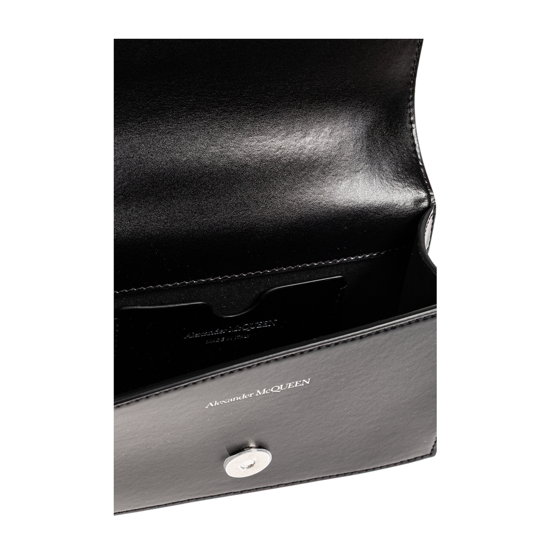 Jewelled Satchel Mini Calf Leather Satchel - Black/Silver - Image 4