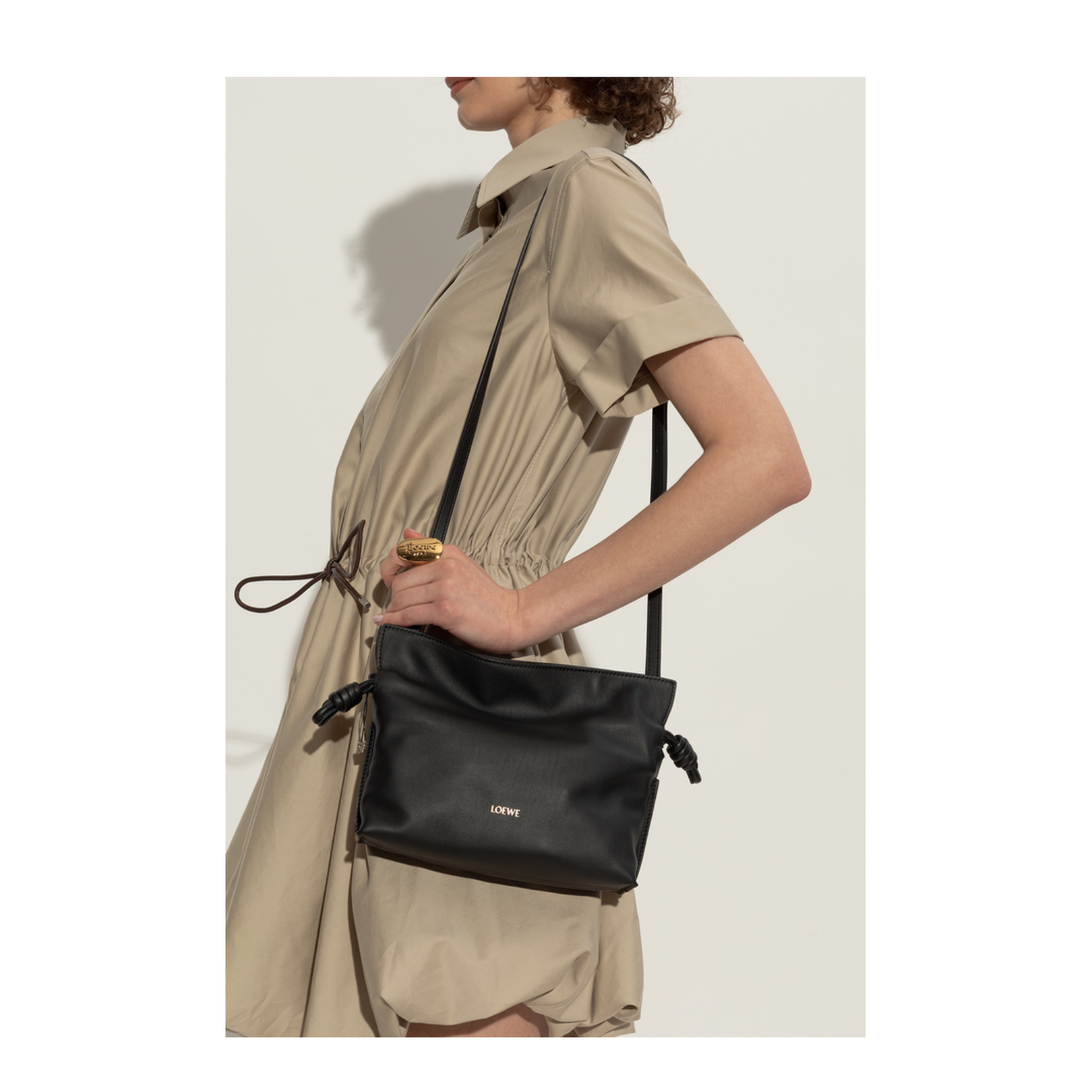 Flamenco Mediun Calfskin Clutch Bags - Black - Image 3