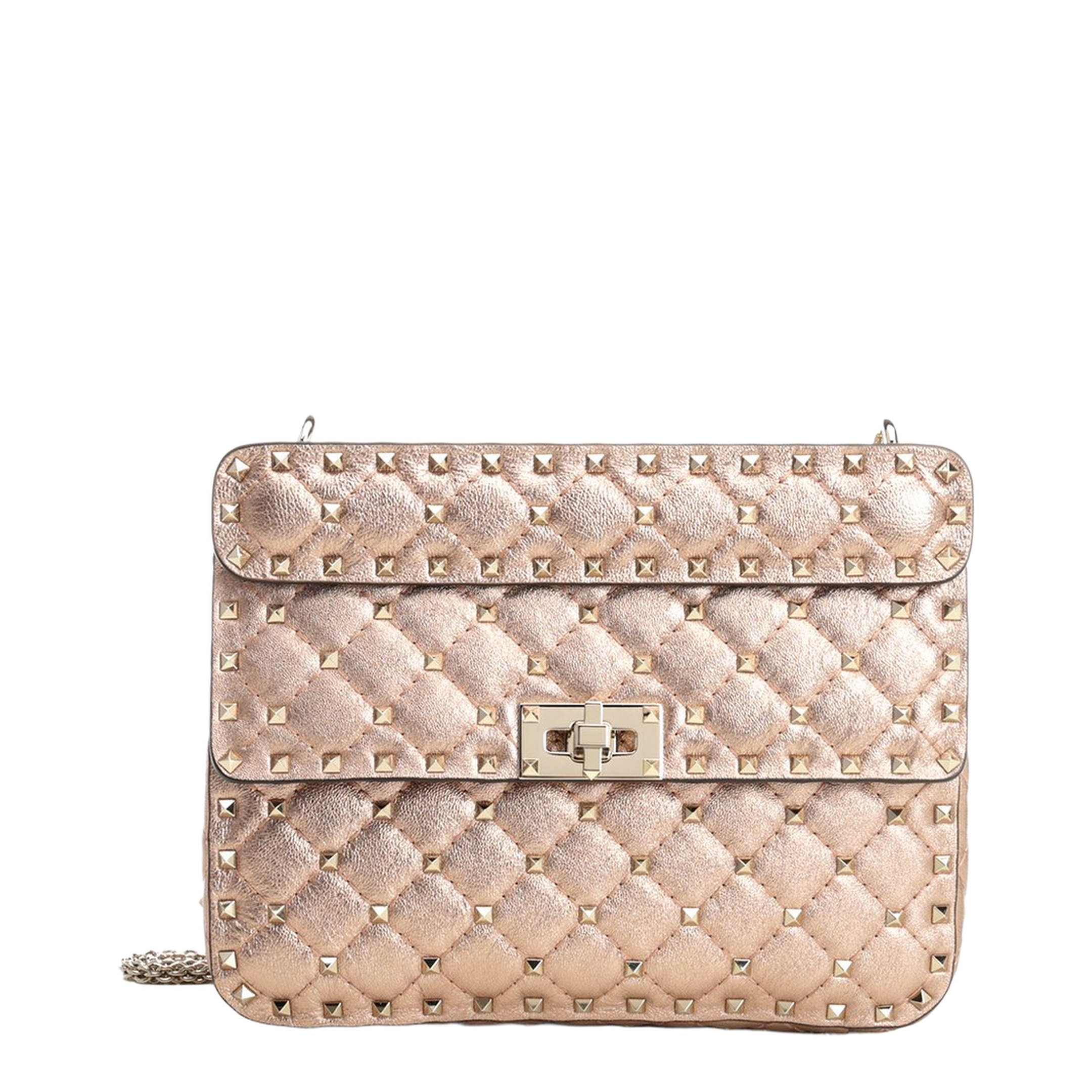 Medium Shoulder Bag Rockstud Spike Nappa Laminata Platinum Studs - Image 4