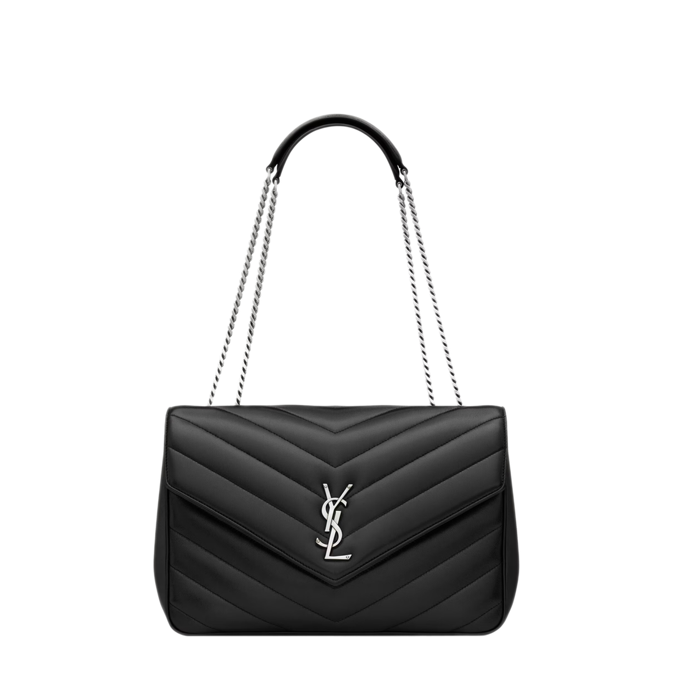 Loulou Large Matelassé Lambskin Tote - Black - Image 1