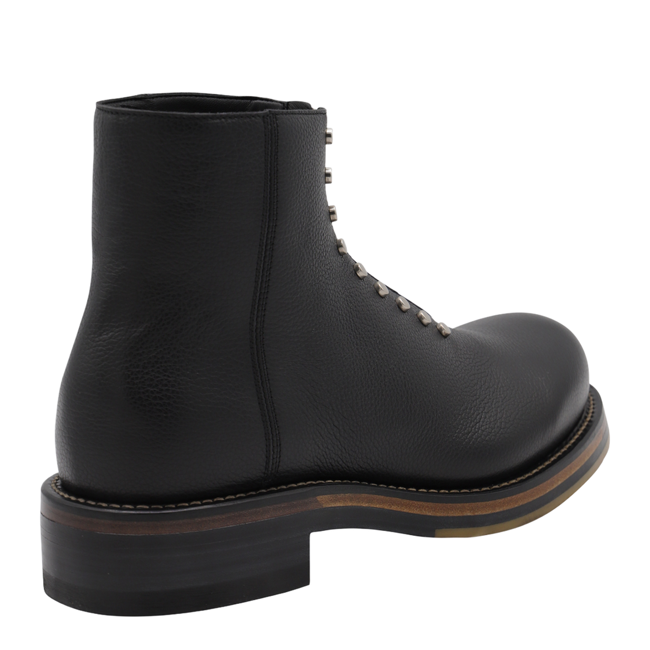 Leather Ankle Boots With Studs - Image 6