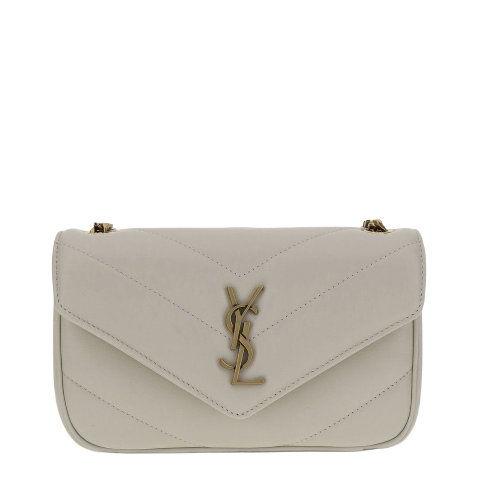 Loulou Mini Lambskin Crossbody Bags - White - Image 1