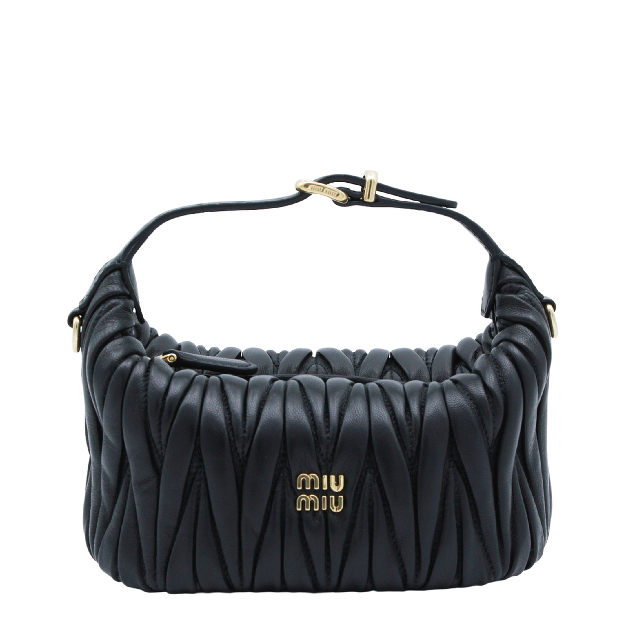 Matelassé Nappa Leather Pouch - Black - Image 3