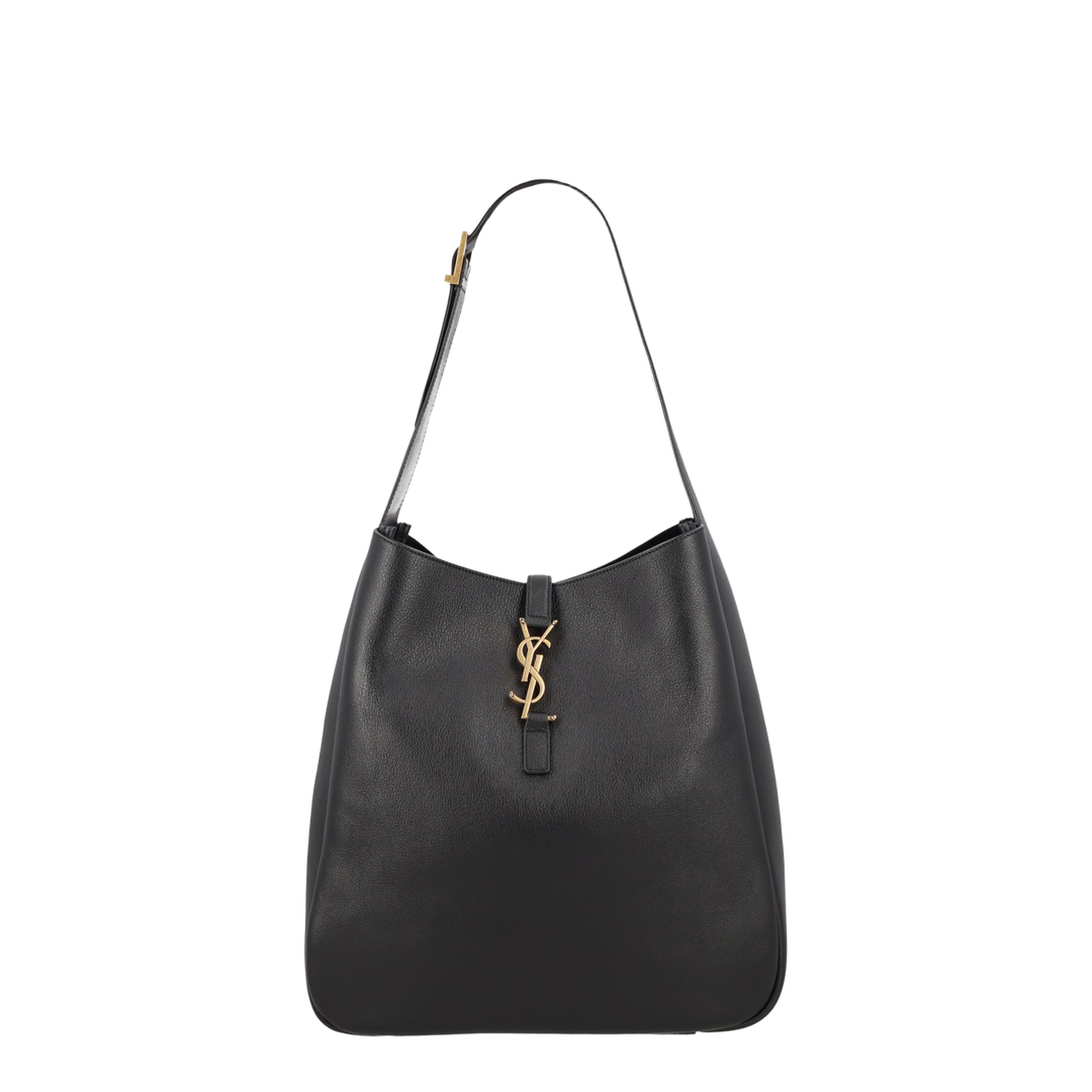 Le 5 À 7 Supple Large Grained Calfskin Shoulder Bag - Black - Image 1