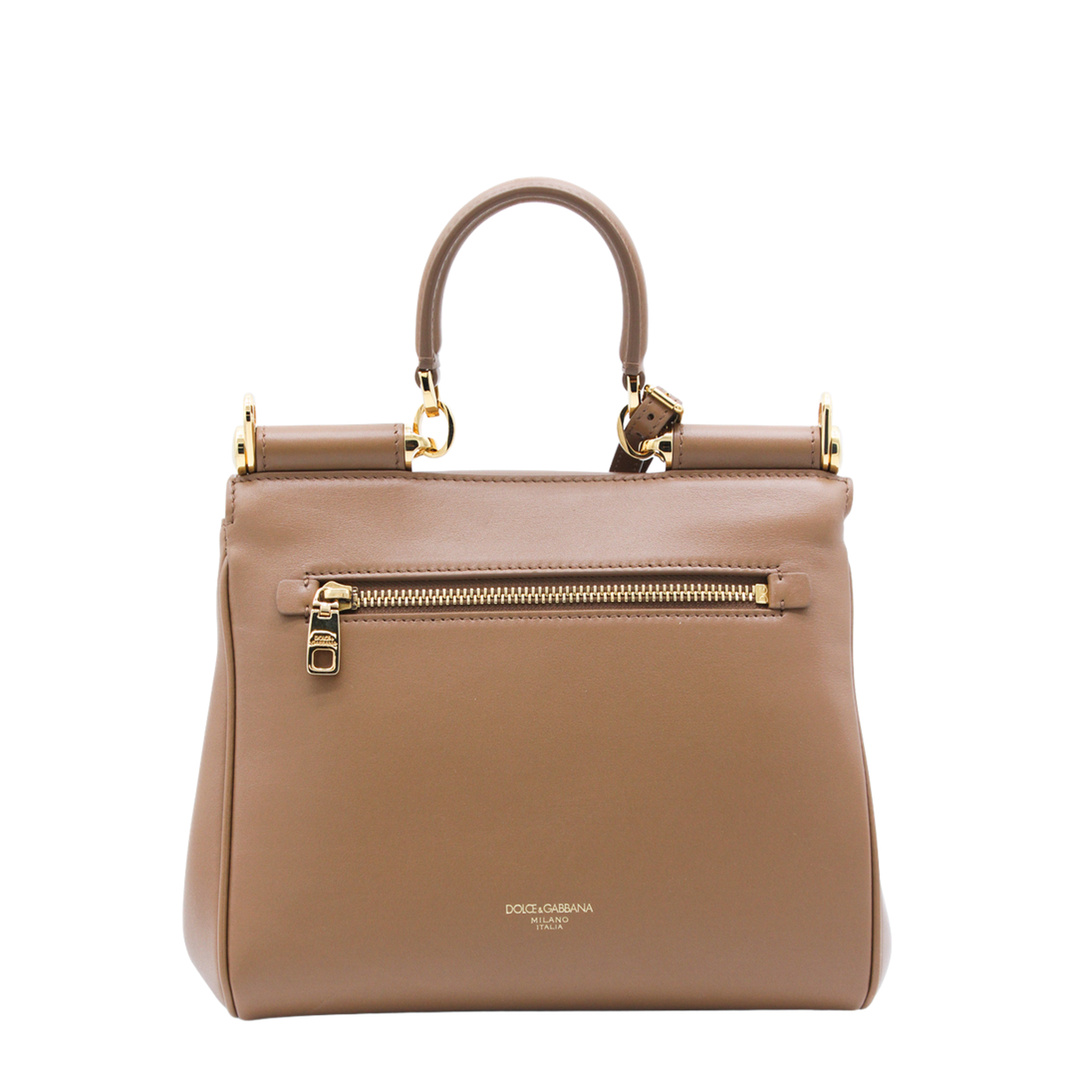 My Sicily Small Calfskin Handbag - Brown - Image 5