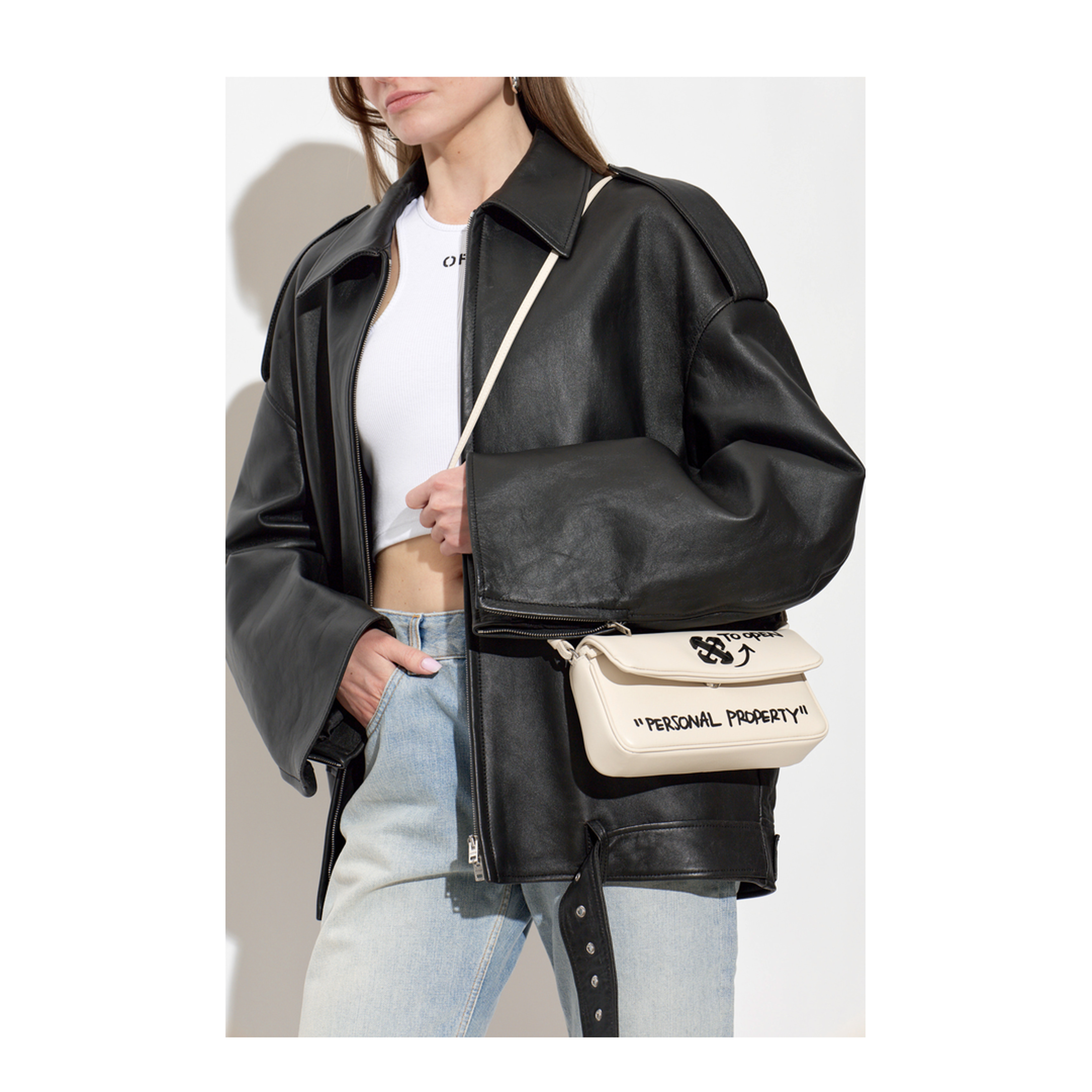 Jitney Calf Leather Shoulder Bag - Very Dark Brown - Image 2