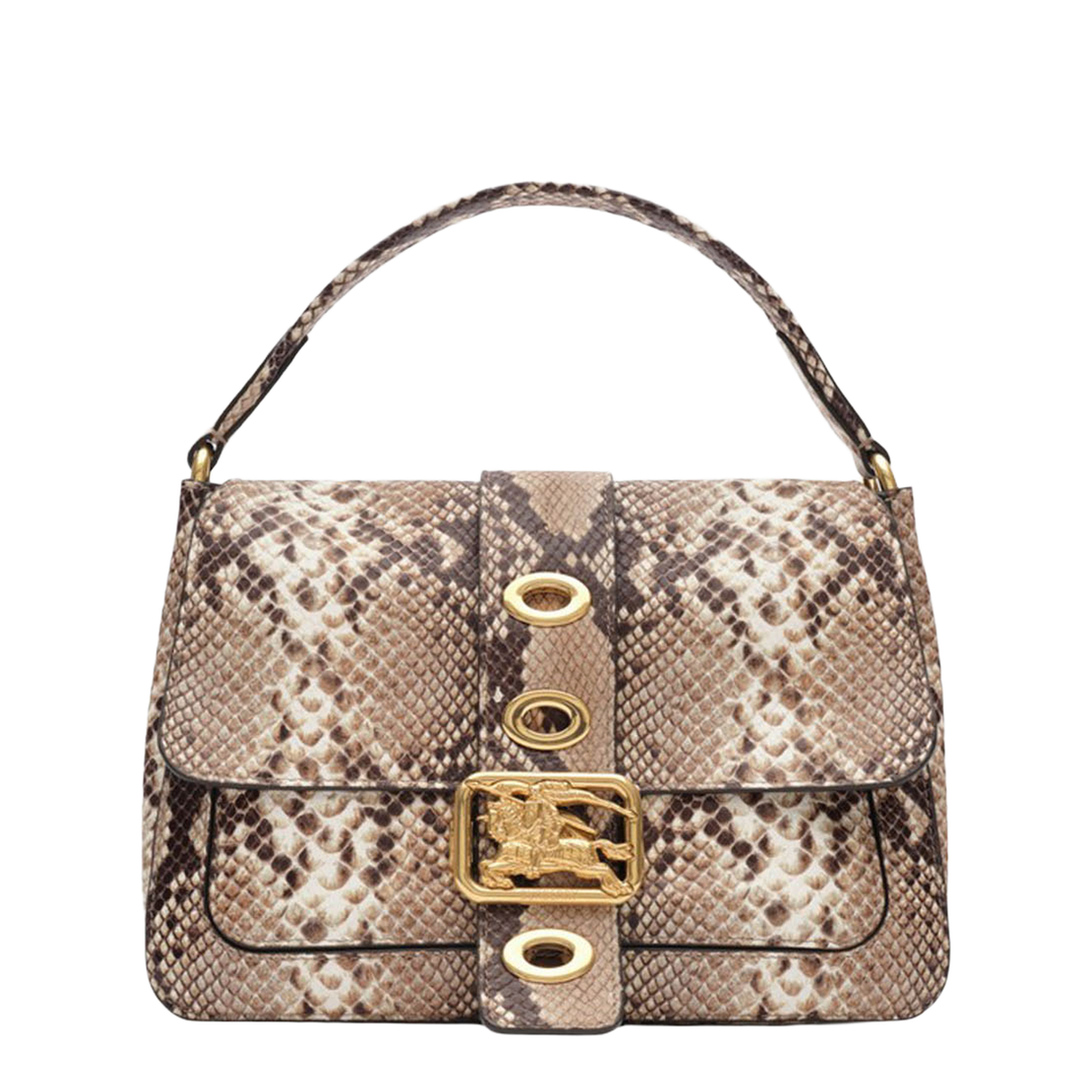 Rider Small Calfskin Shoulder Bag - Natural Beige/Dark Brown - Image 1