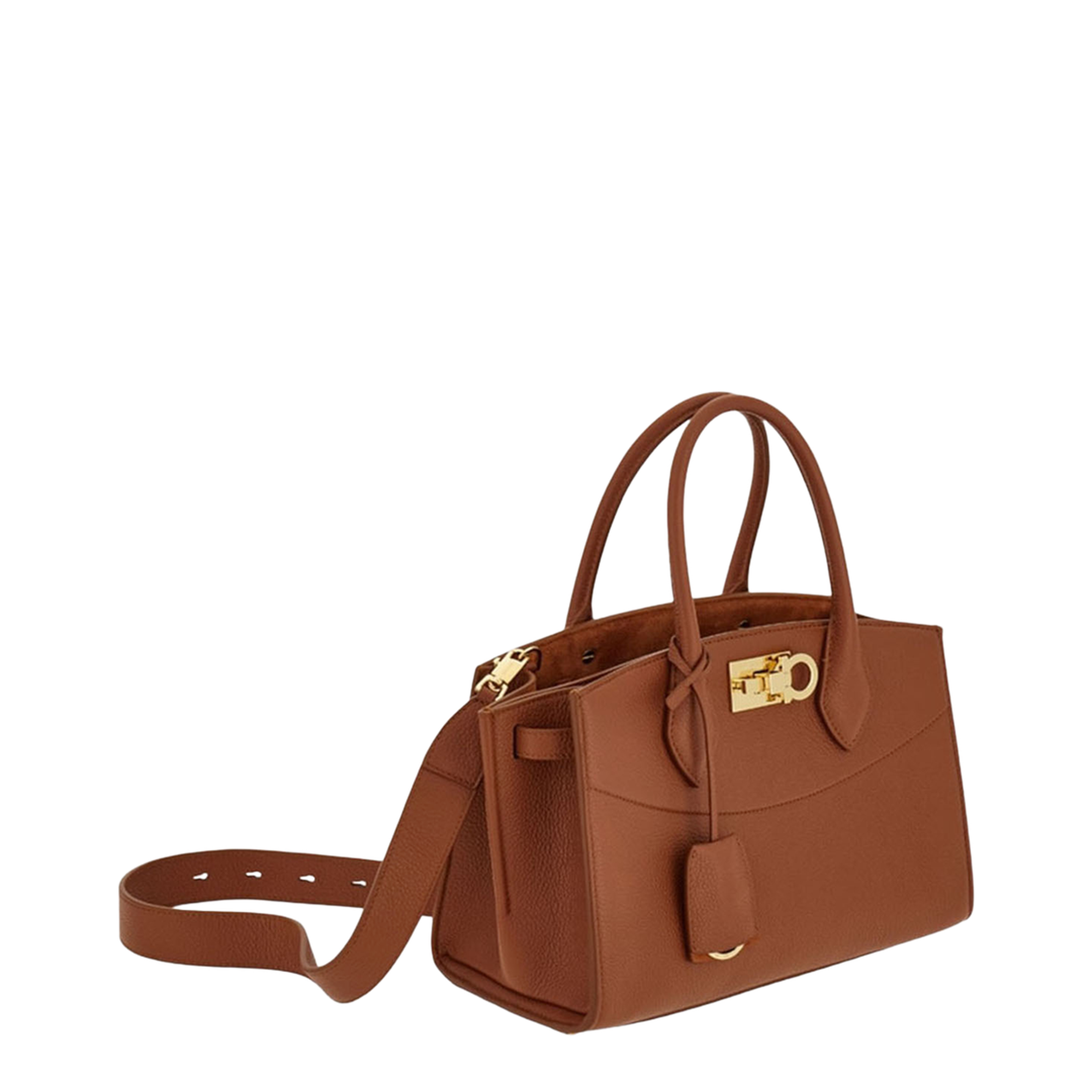 Soft Studio Medium Leather Shoulder Bag - Brown - Image 2