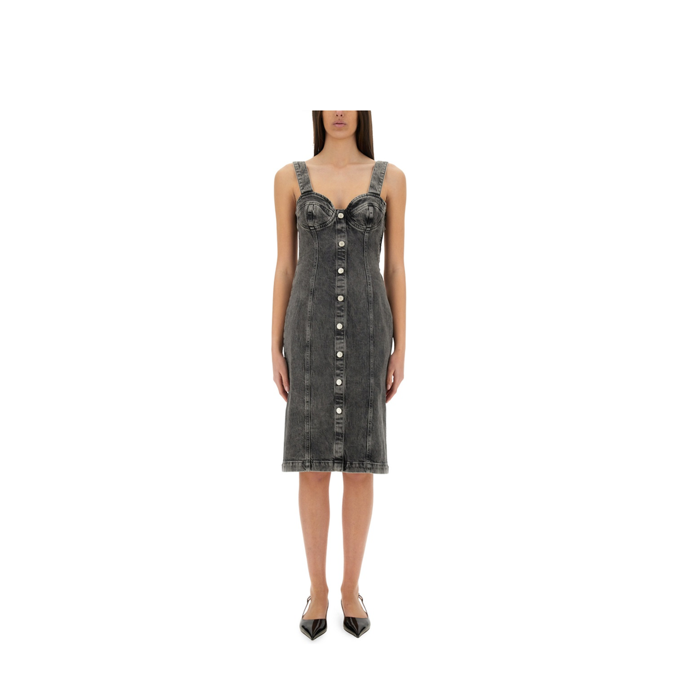 Denim Midi Dress - Image 1
