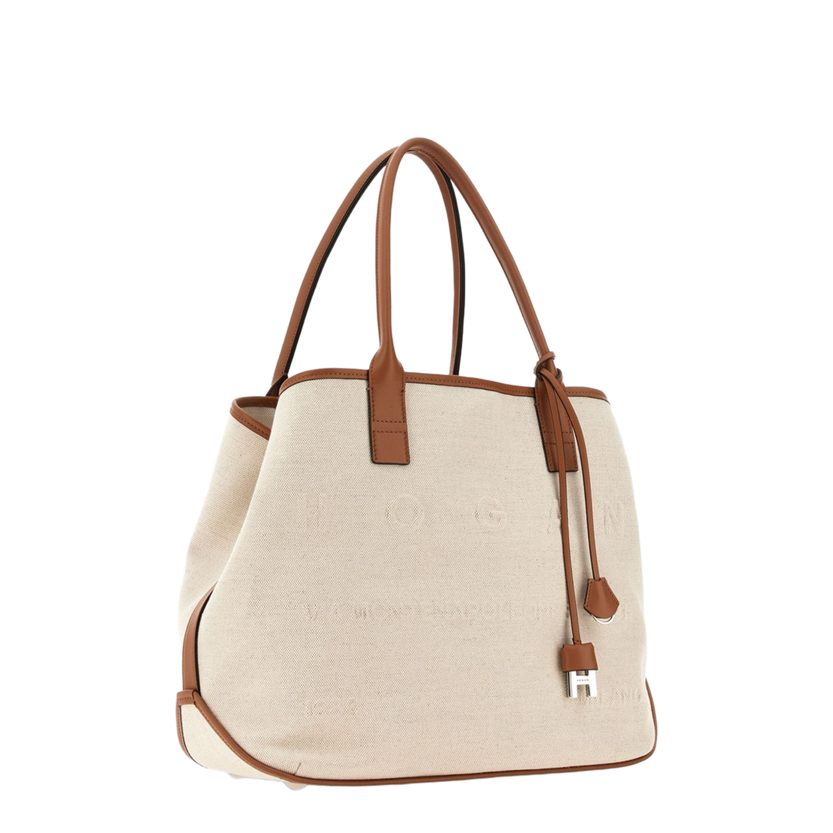 Script Shopping Bag Medium Ivory Brown - Image 2