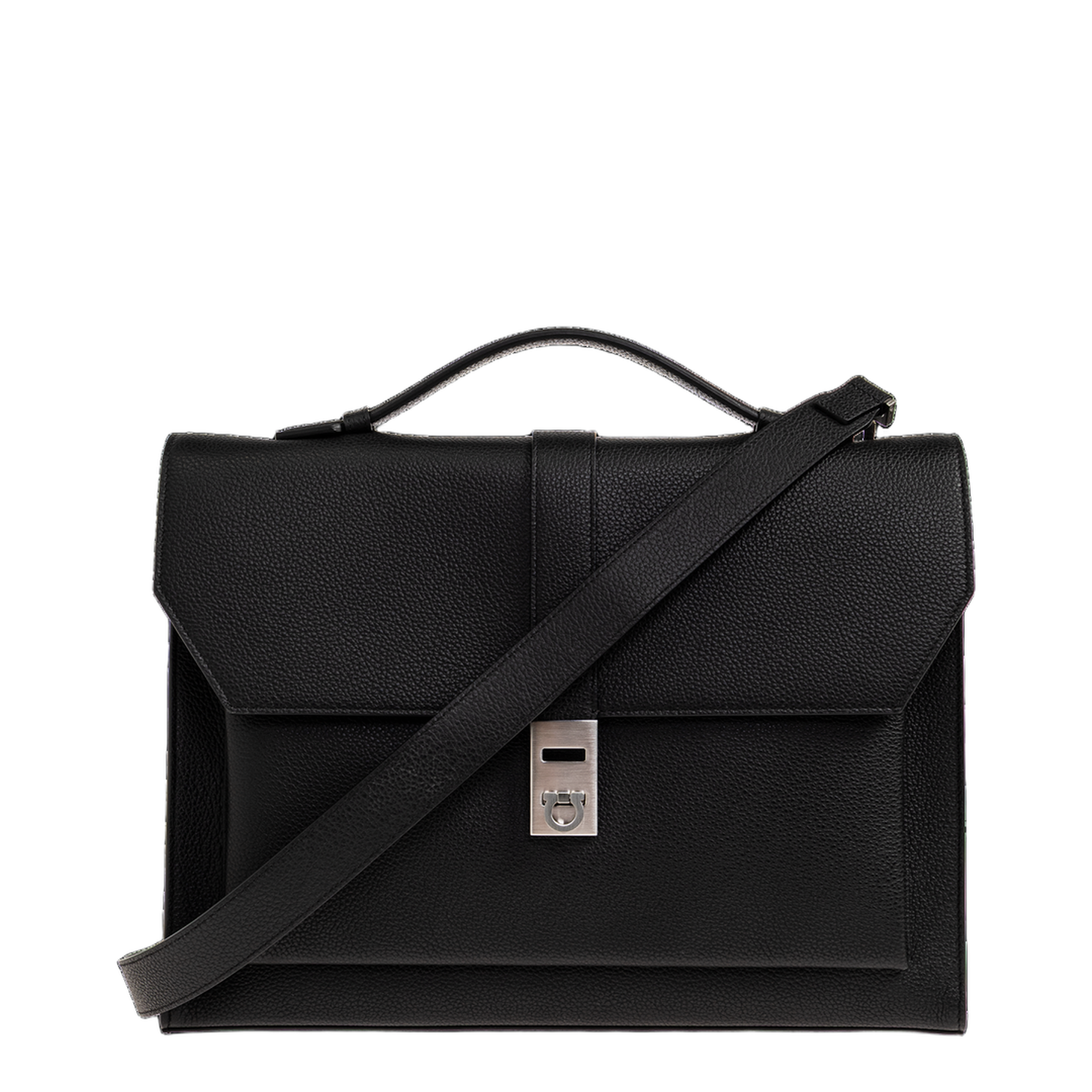 Hug Leather Briefcase - Black - Image 1