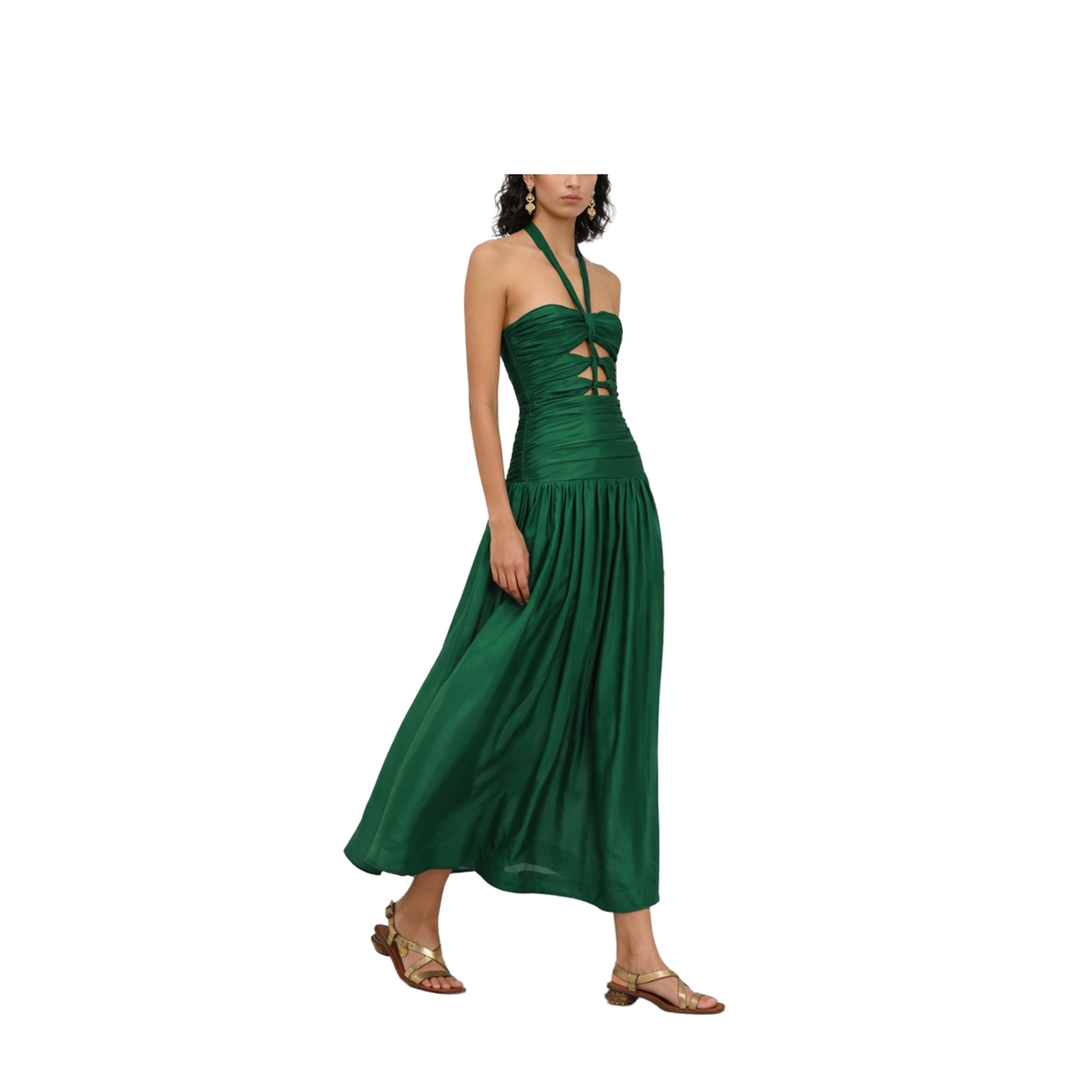 MIDI DRESS WITH KNOTS DAYLIGHT - Image 2
