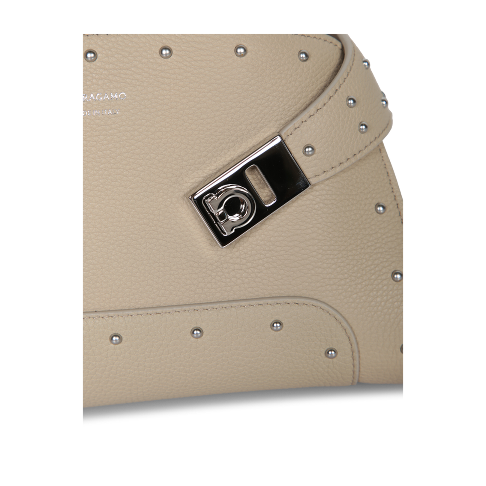 Mini Hug Beige Leather Bag - Image 4