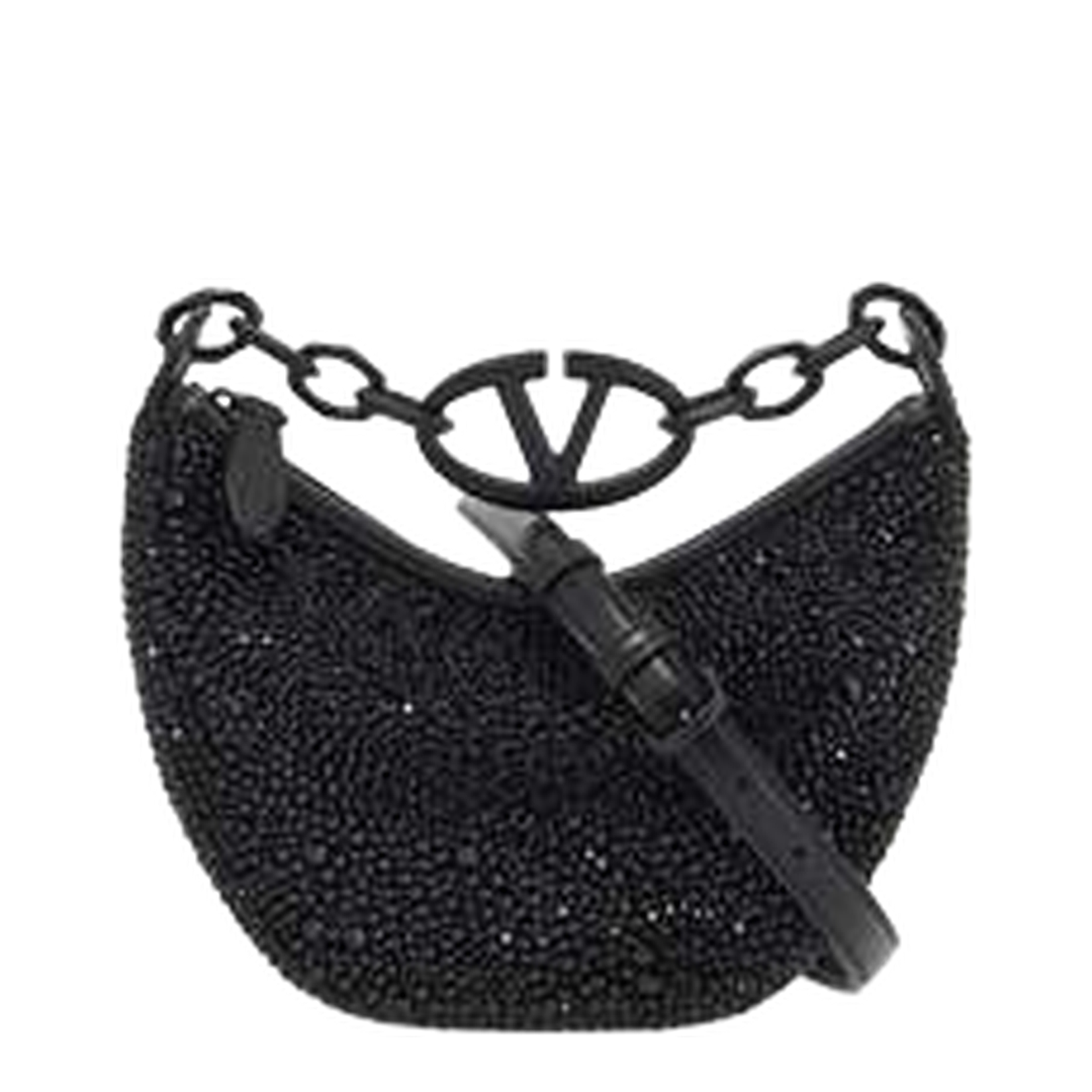 Embellished Leather Hobo VLogo Moon Handbag - Image 2