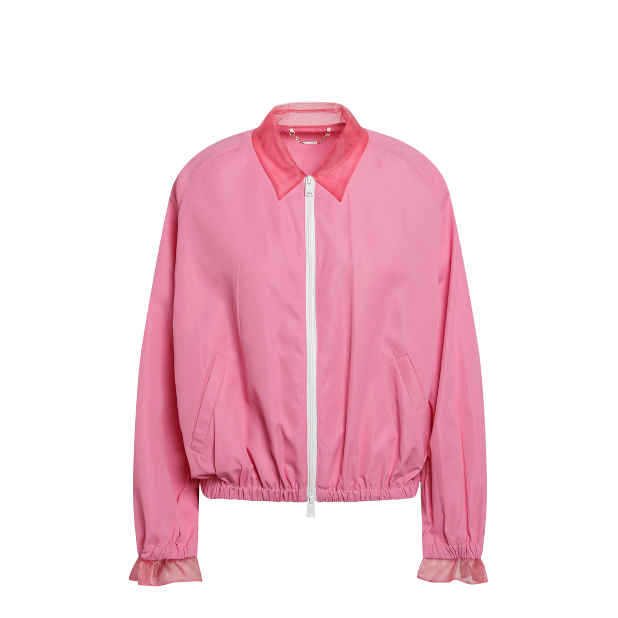 Pink Technical Viscose Bomber Jacket - Image 1