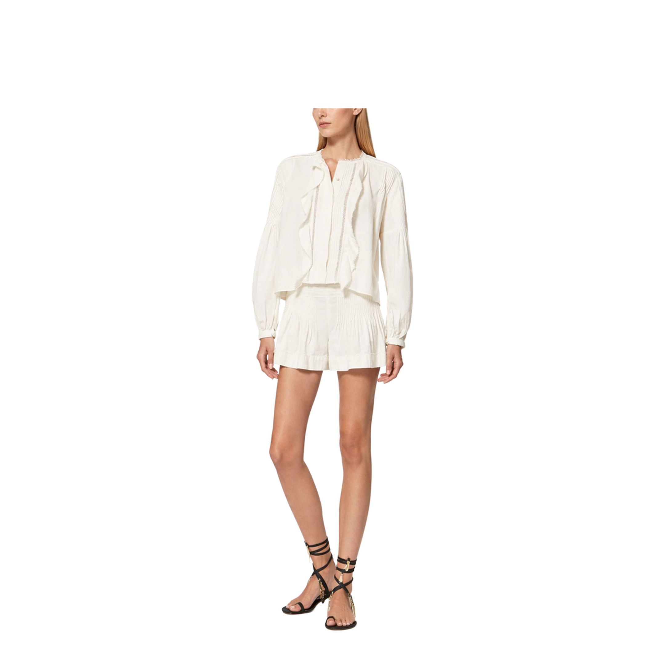 Cybila Cotton Shorts - White - Image 2