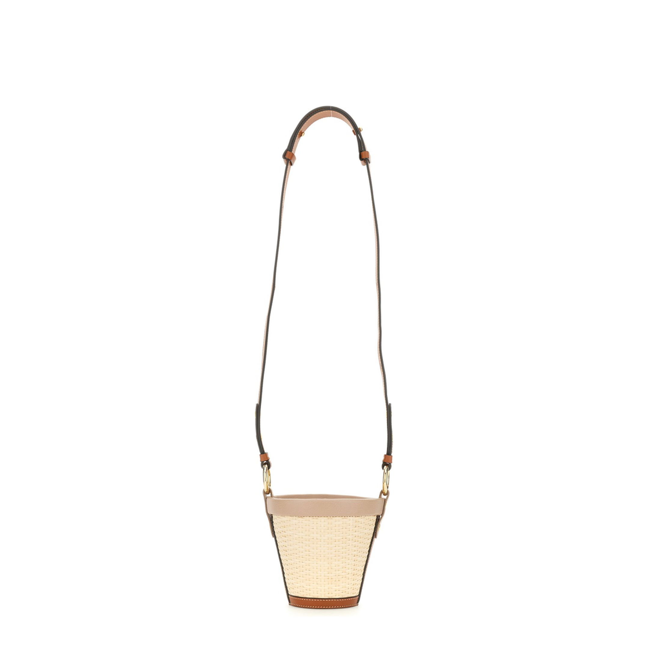 Fire Medium Raffia Bucket Bag - Powder - Image 3