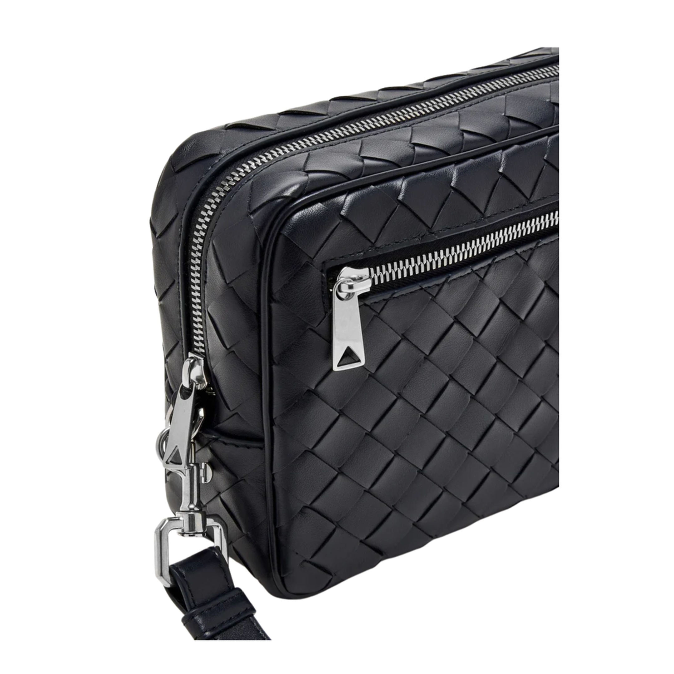 Intrecciato Pouch With Wristlet Calfskin Pouch - Nocturnal - Image 2