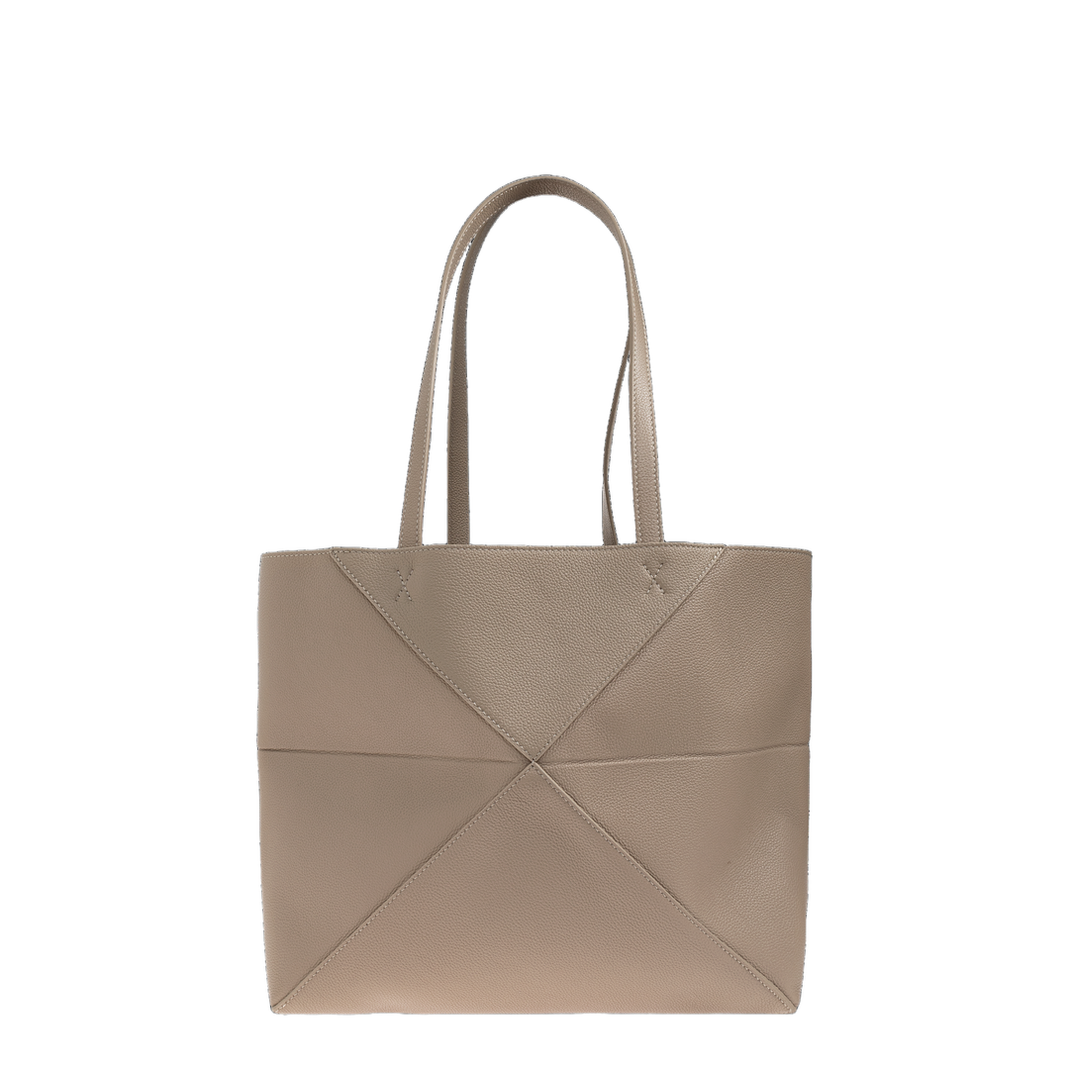 Puzzle Fold Medium Soft Grained Calfskin Tote - Clay - Image 3