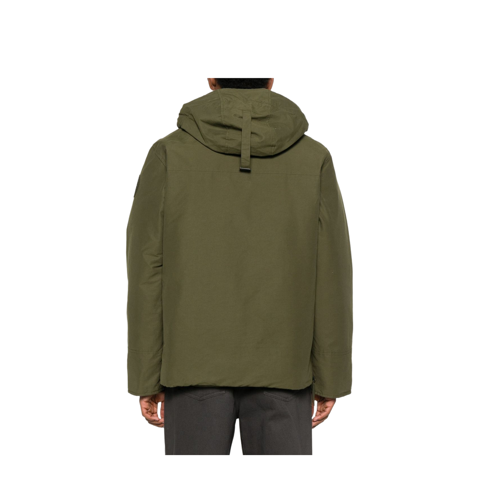 Army Green Cotton Blend Maitland Down Jacket - Image 3