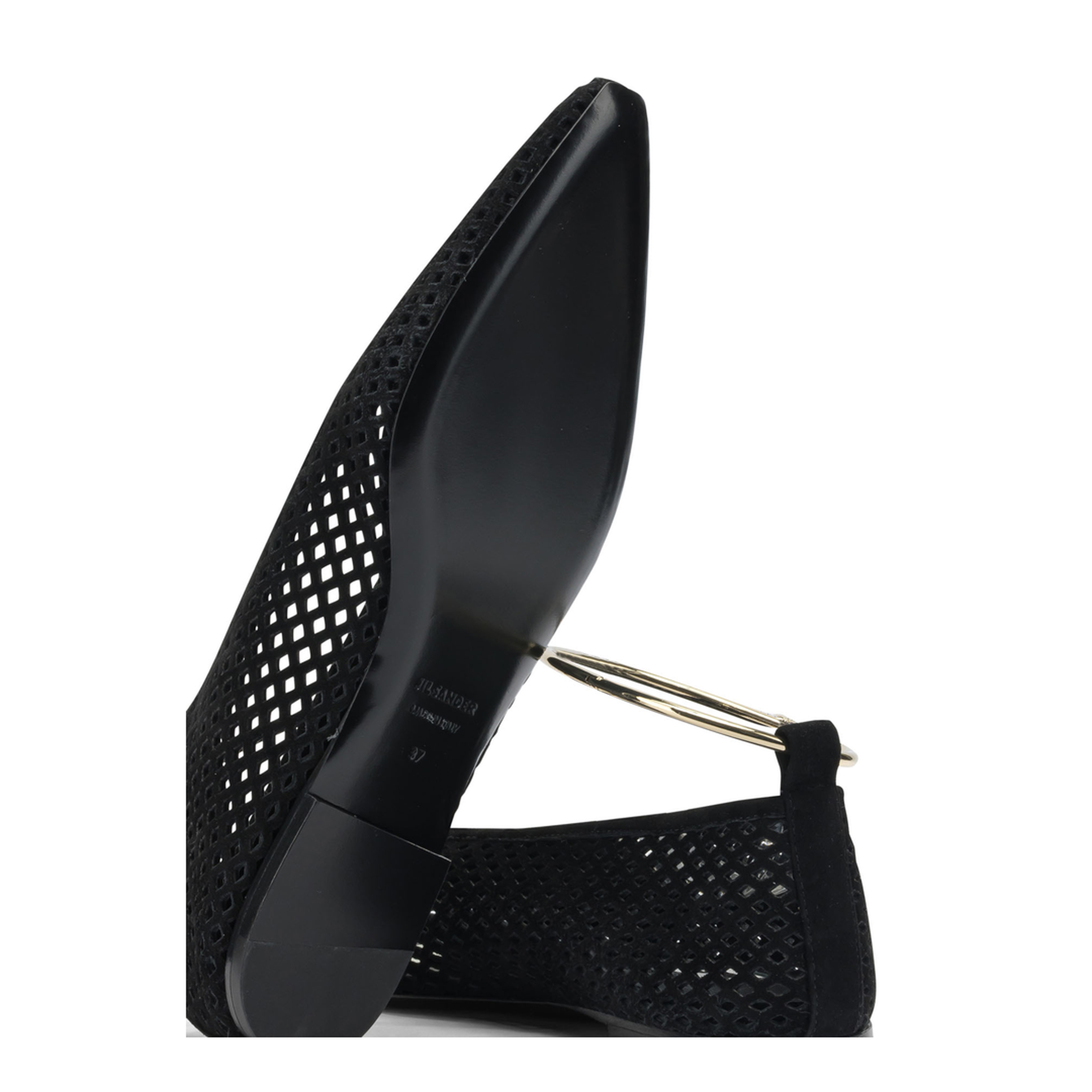 Suede Perforated Ballet Flats - Image 5