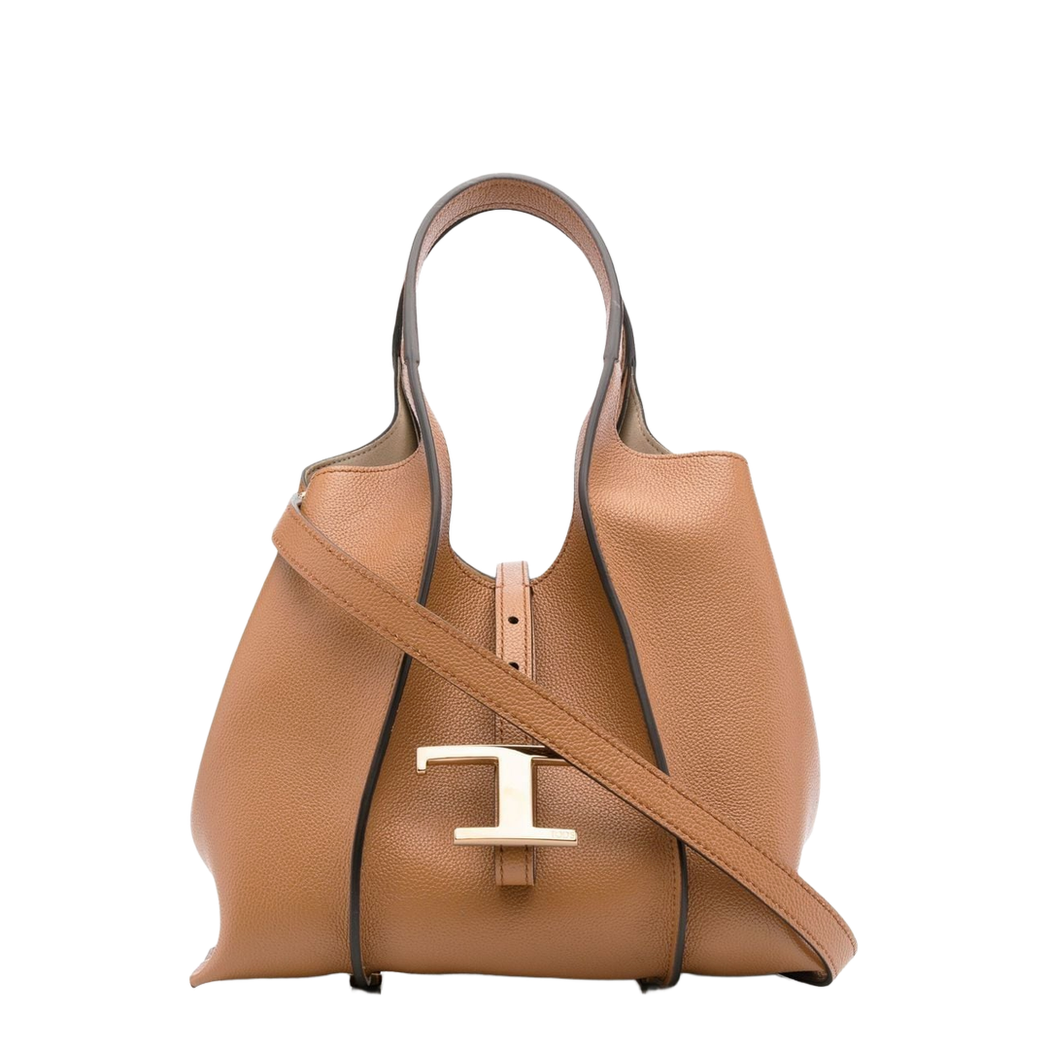 T Timeless Mini Calfskin Shopping Bag - Leather Brown - Image 1