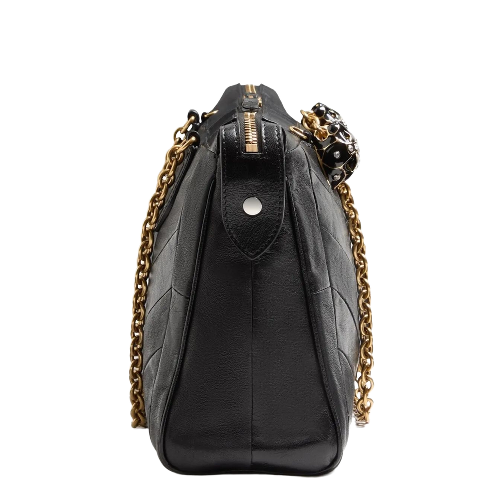 Panthea Nappa Leather Shoulder Bag - Black - Image 5