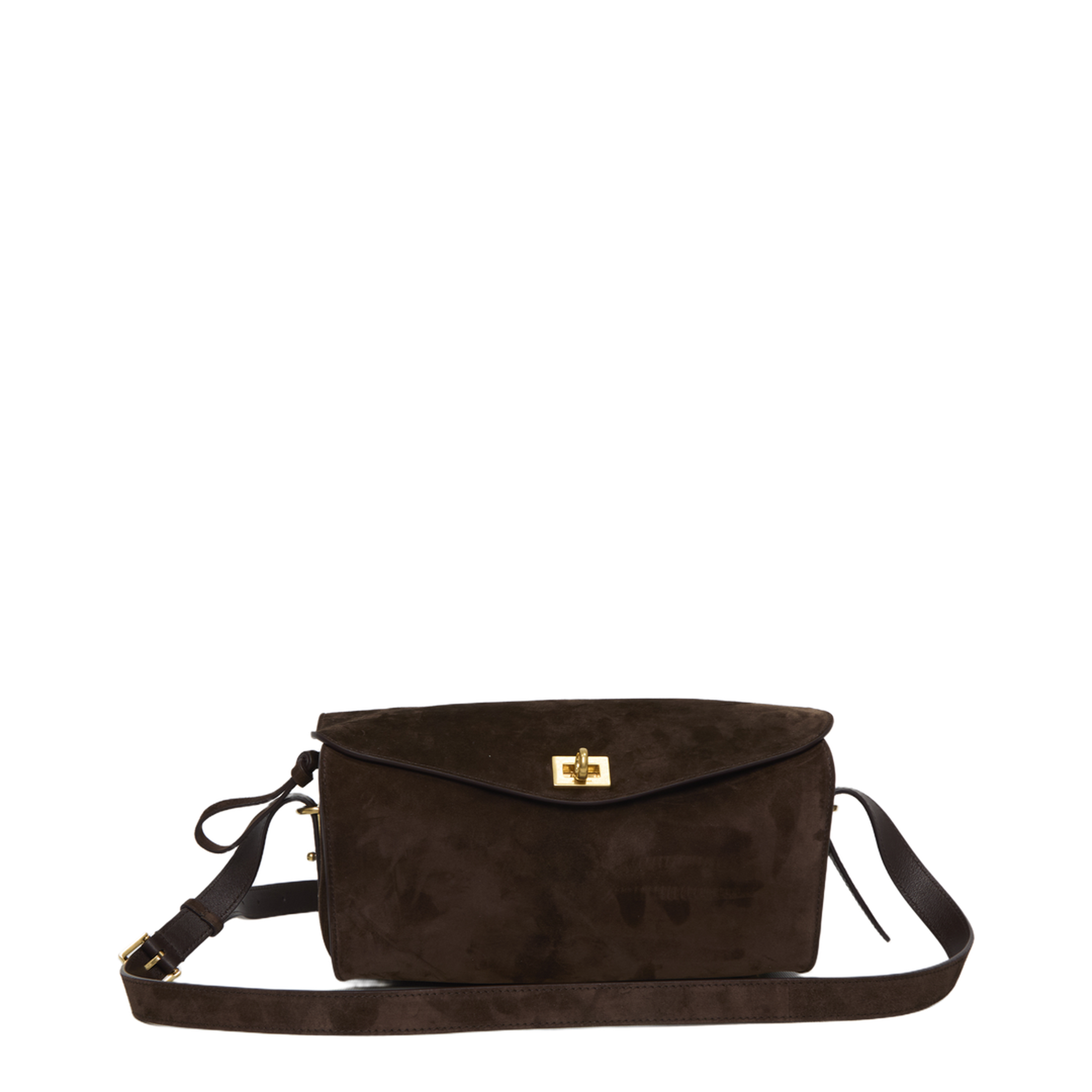 Le 7 Medium Suede Calfskin Shoulder Bag - Moka/Ruby - Image 1