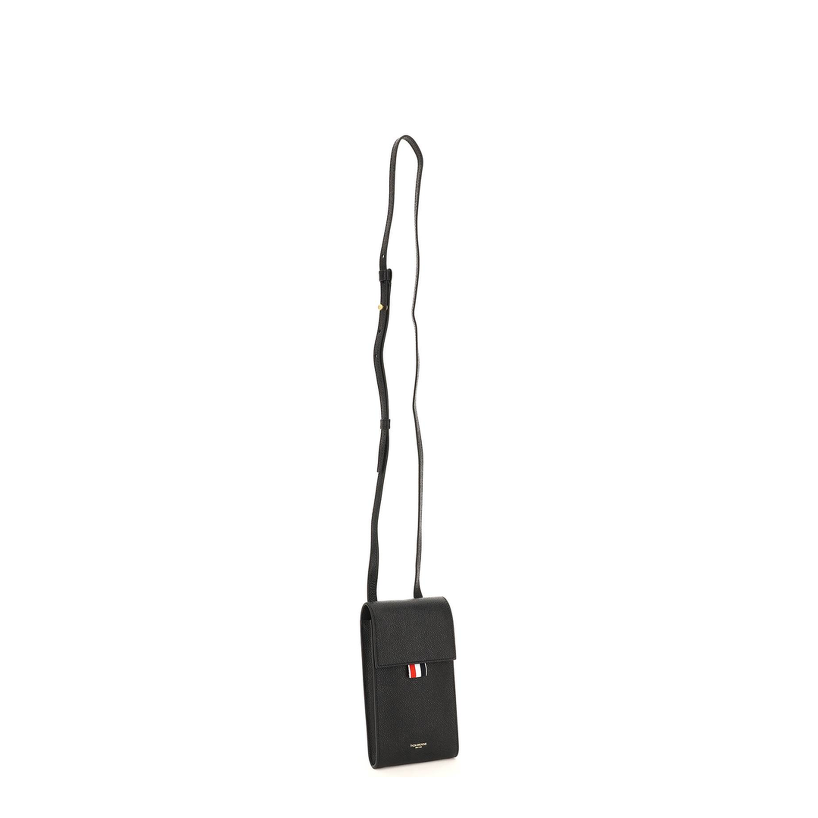 Pebble Grain Crossbody Phone Holder - Black - Image 3