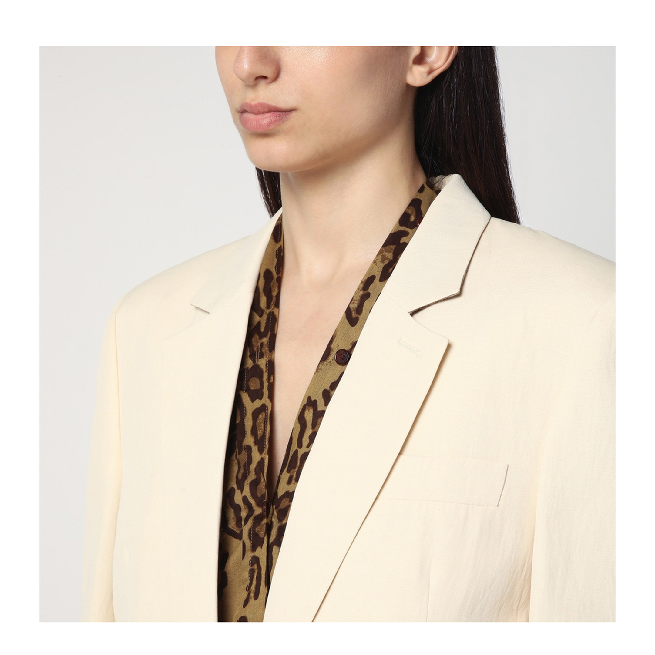 Single-breasted jacket in butter colour - Image 2