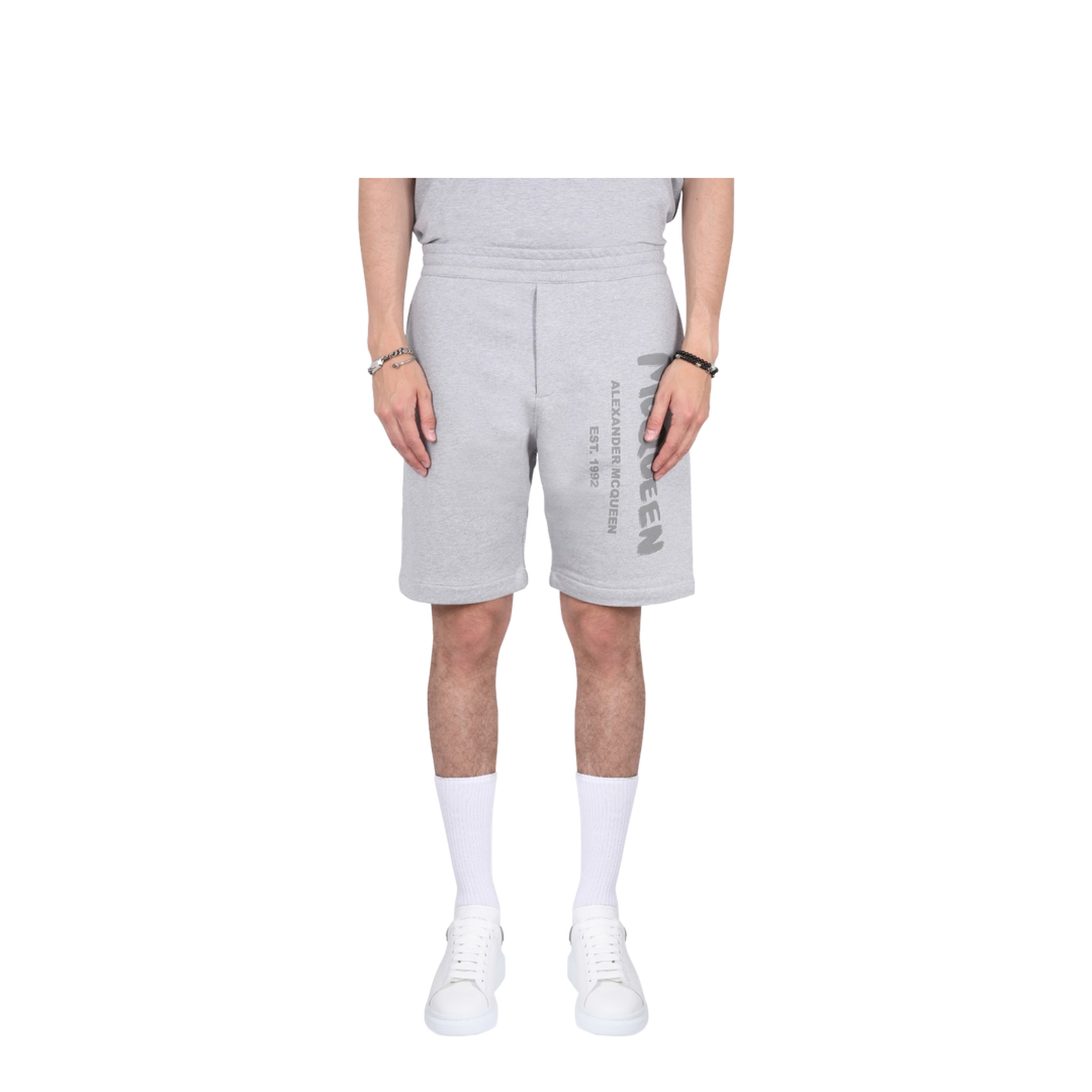 Bermuda Shorts with Graffiti Logo Print - Image 1