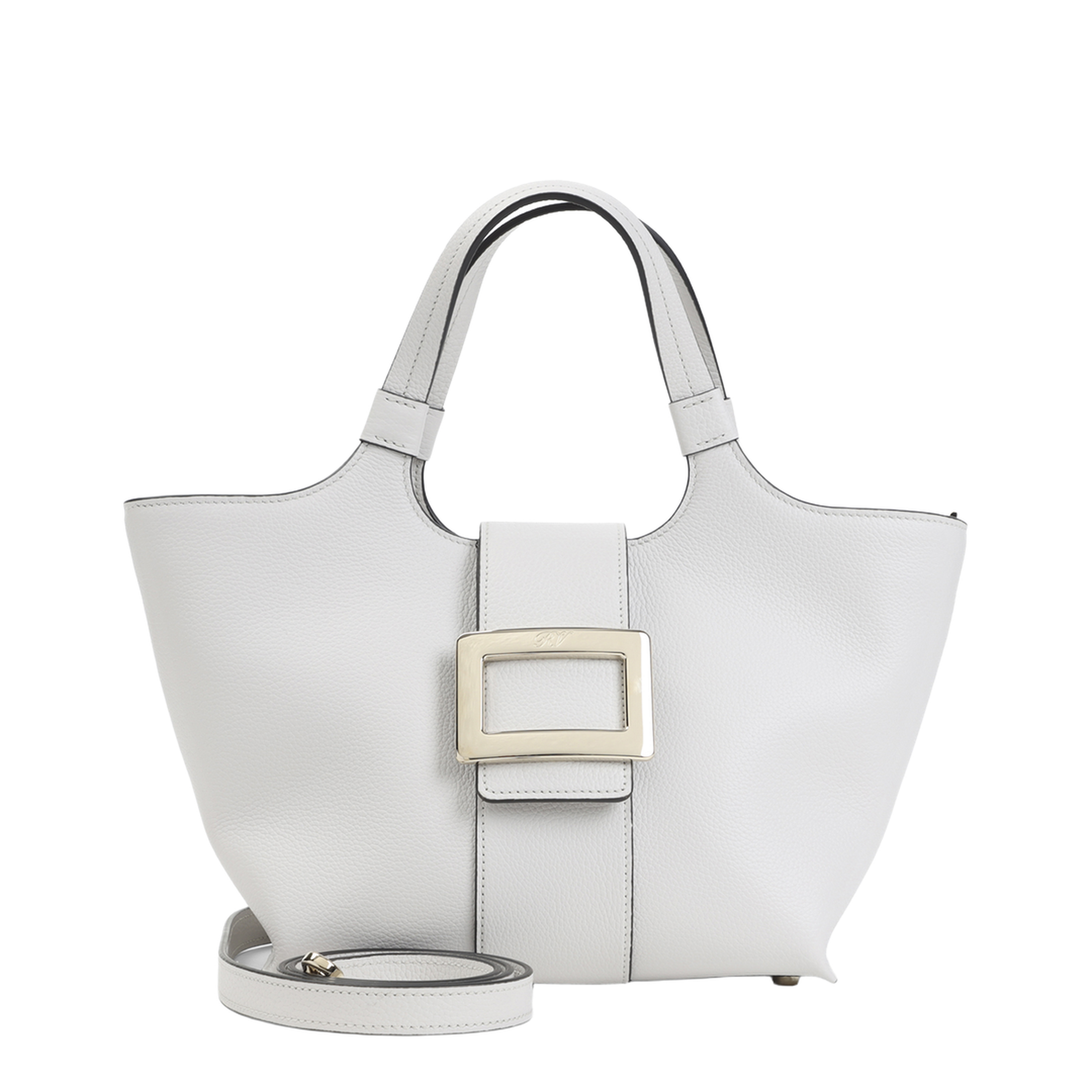 Belle Vivier Mini Calfskin Shopping Bag - White - Image 2