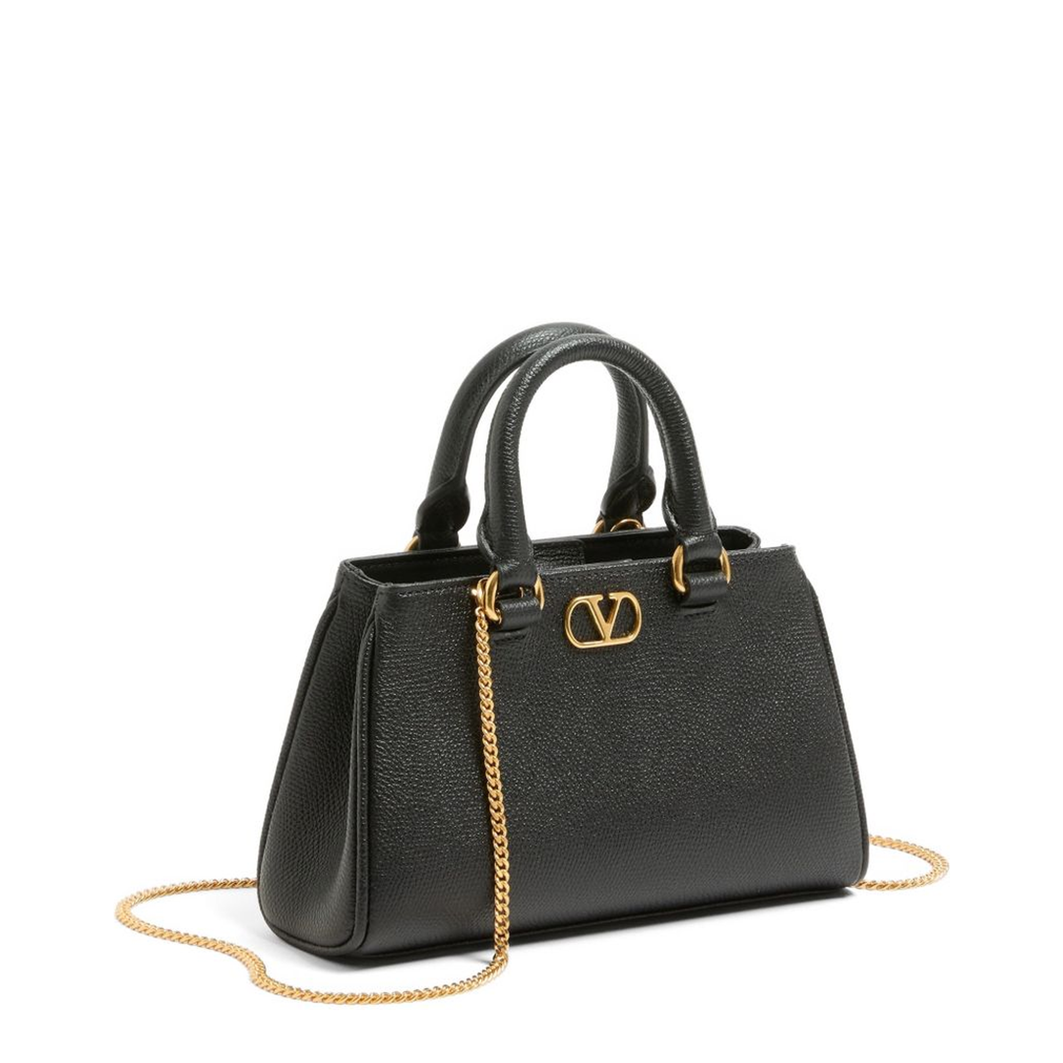 VLogo Signature Mini Grainy Calfskin Bag - Black - Image 4