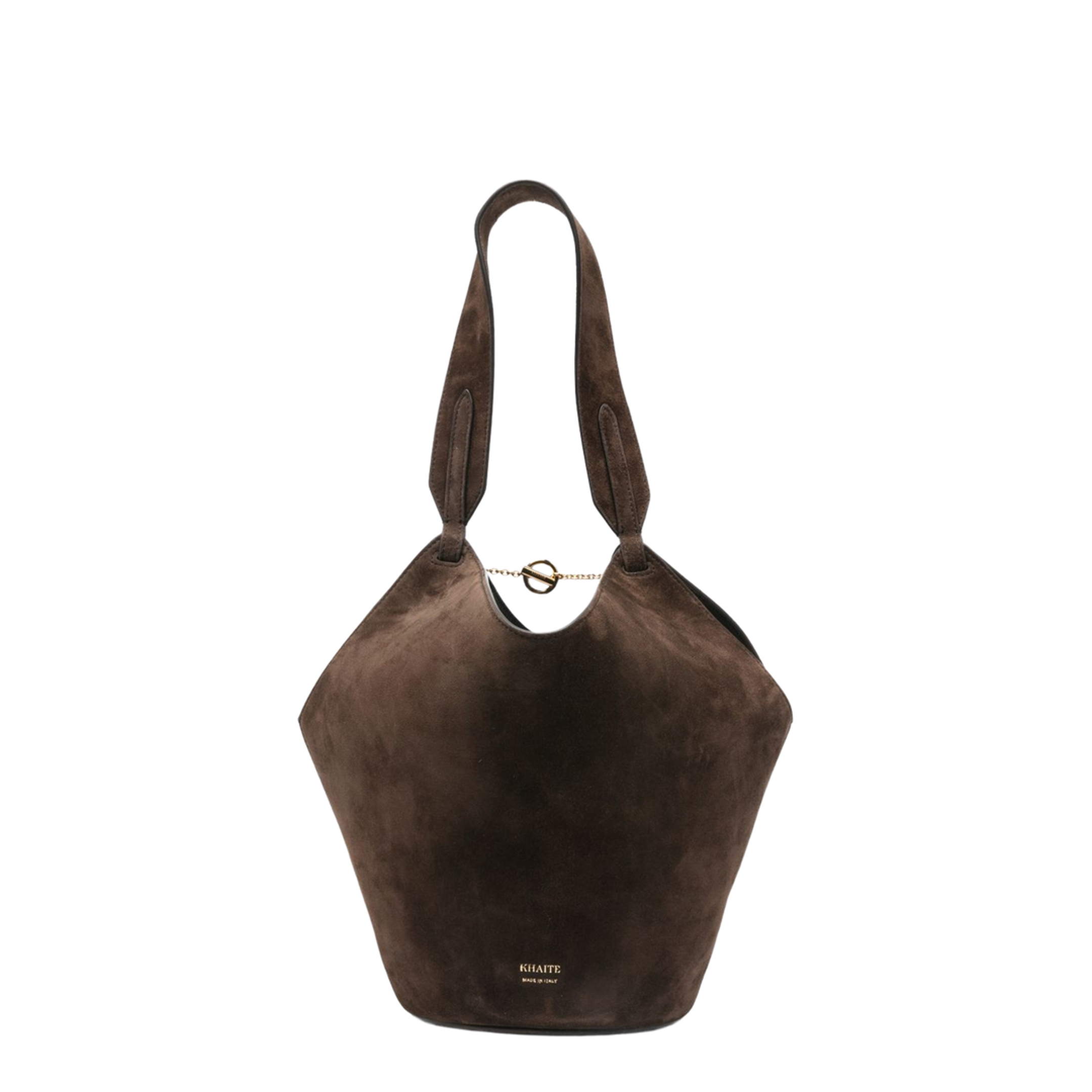 Lotus Mini Suede Tote - Dark Brown - Image 1