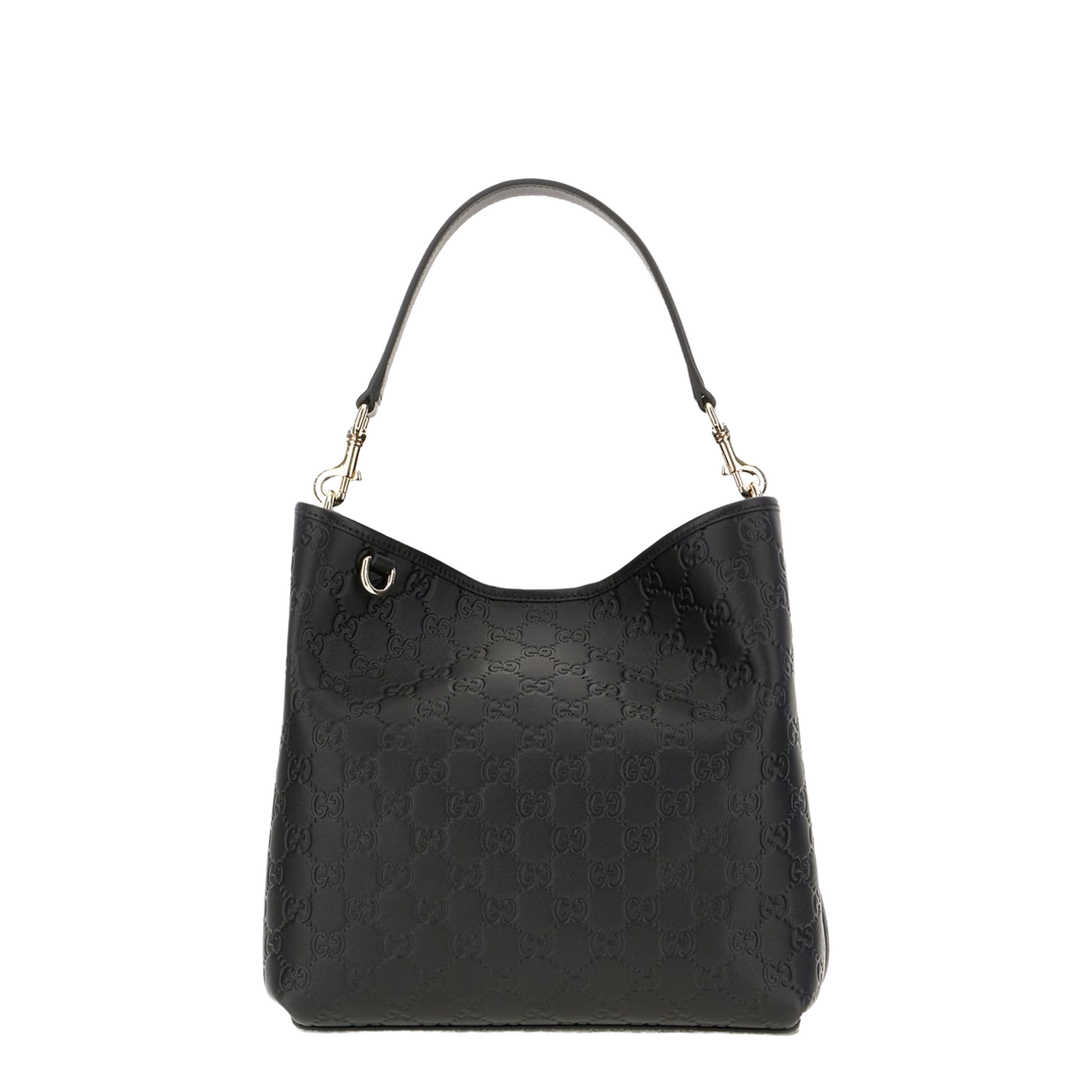 GG Emblem Small Leather Bucket Bags - Black - Image 1