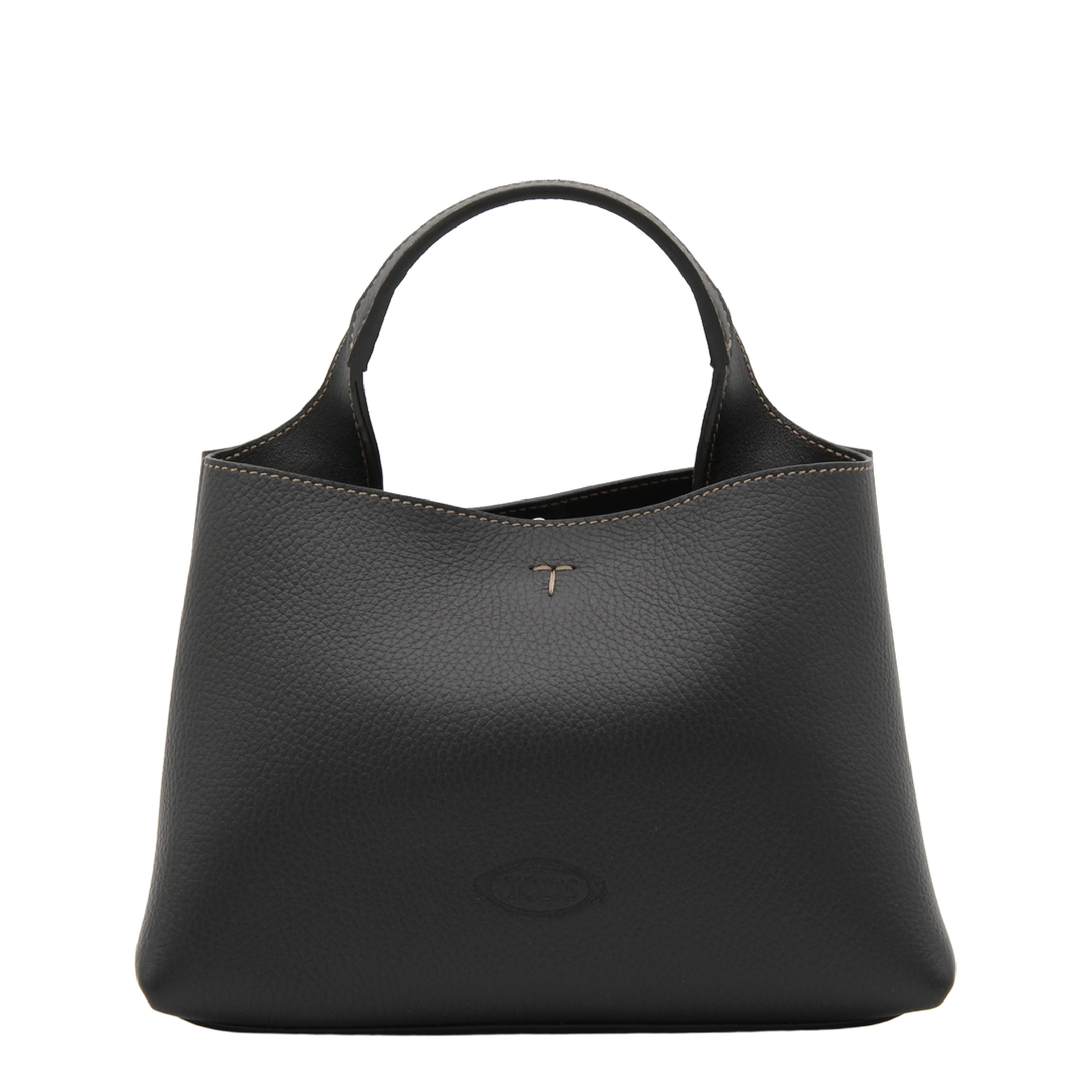 T Timeless Micro Hammered Leather Handbag - Black - Image 1