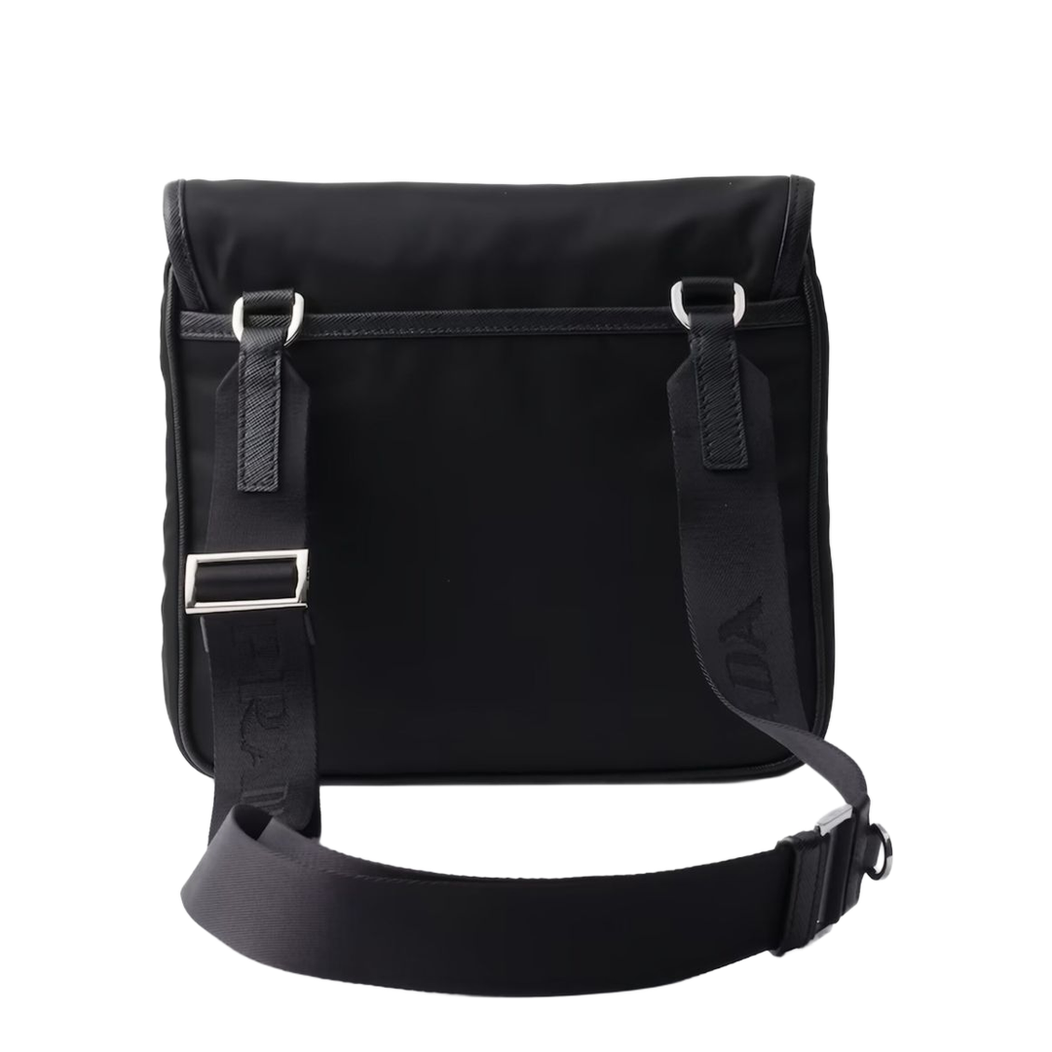 Re-Nylon and Saffiano Leather Shoulder Bag - Black - Image 3