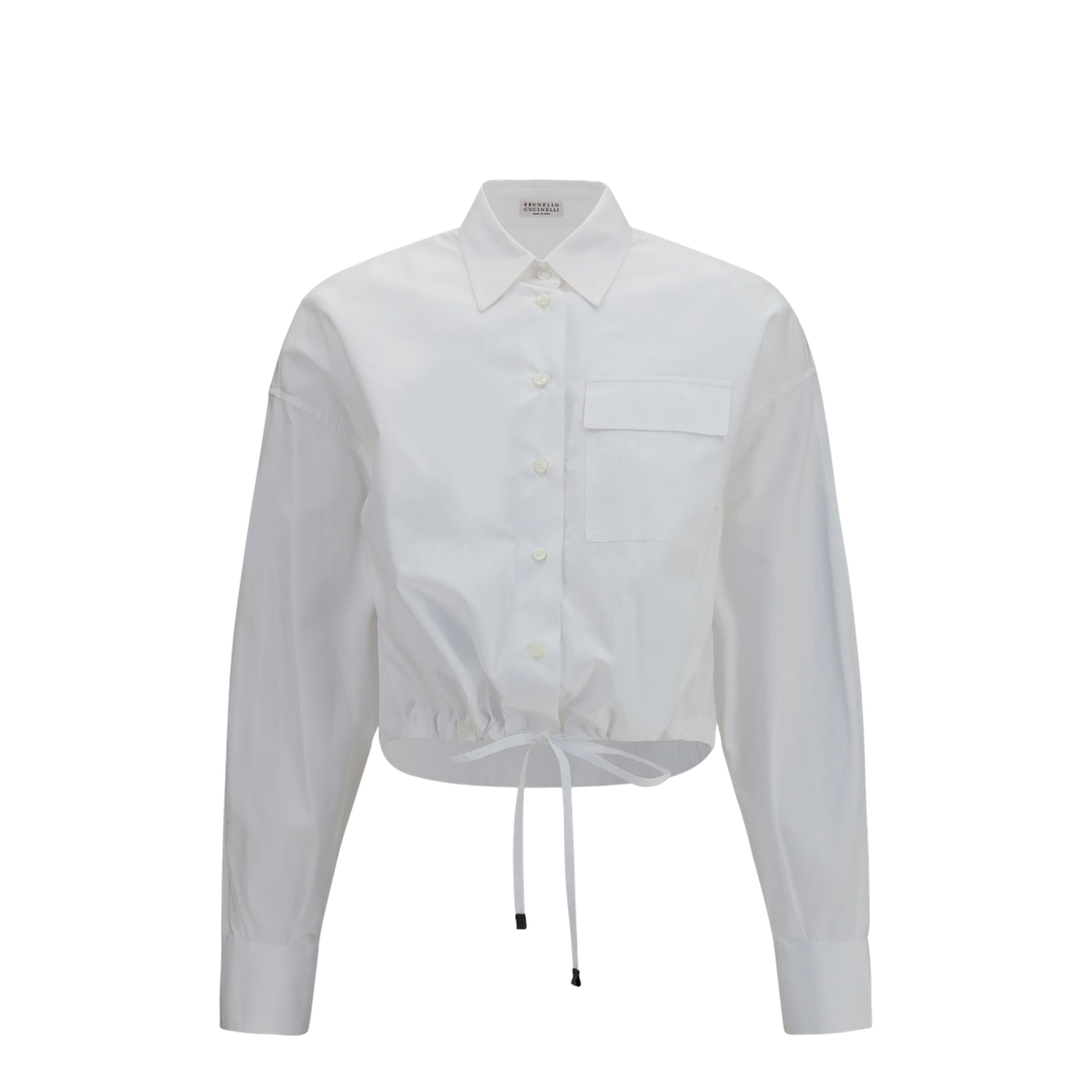 Cotton Shirt with Drawstring Waist - Image 1