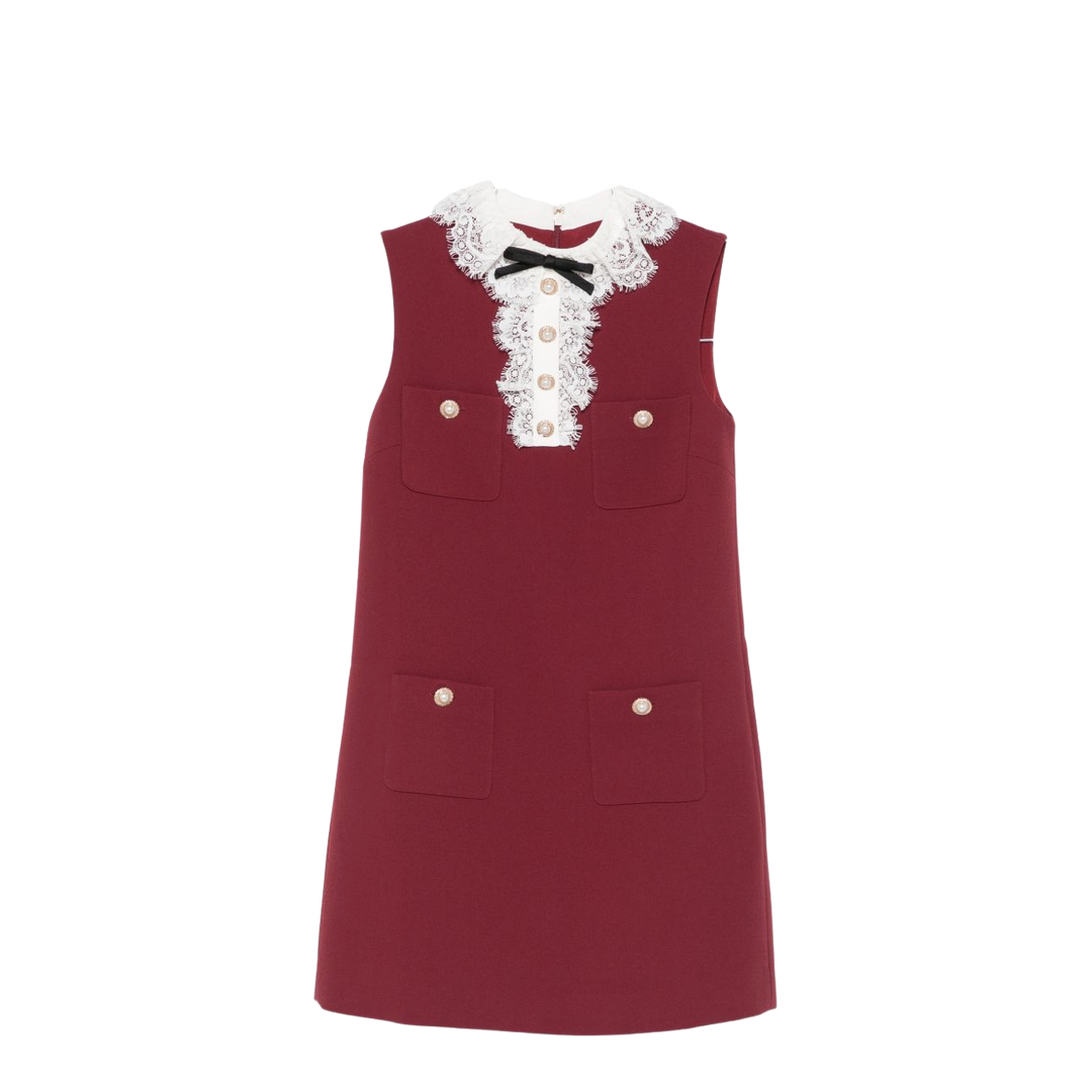Embroidered Midi Dress with Bow - Image 1