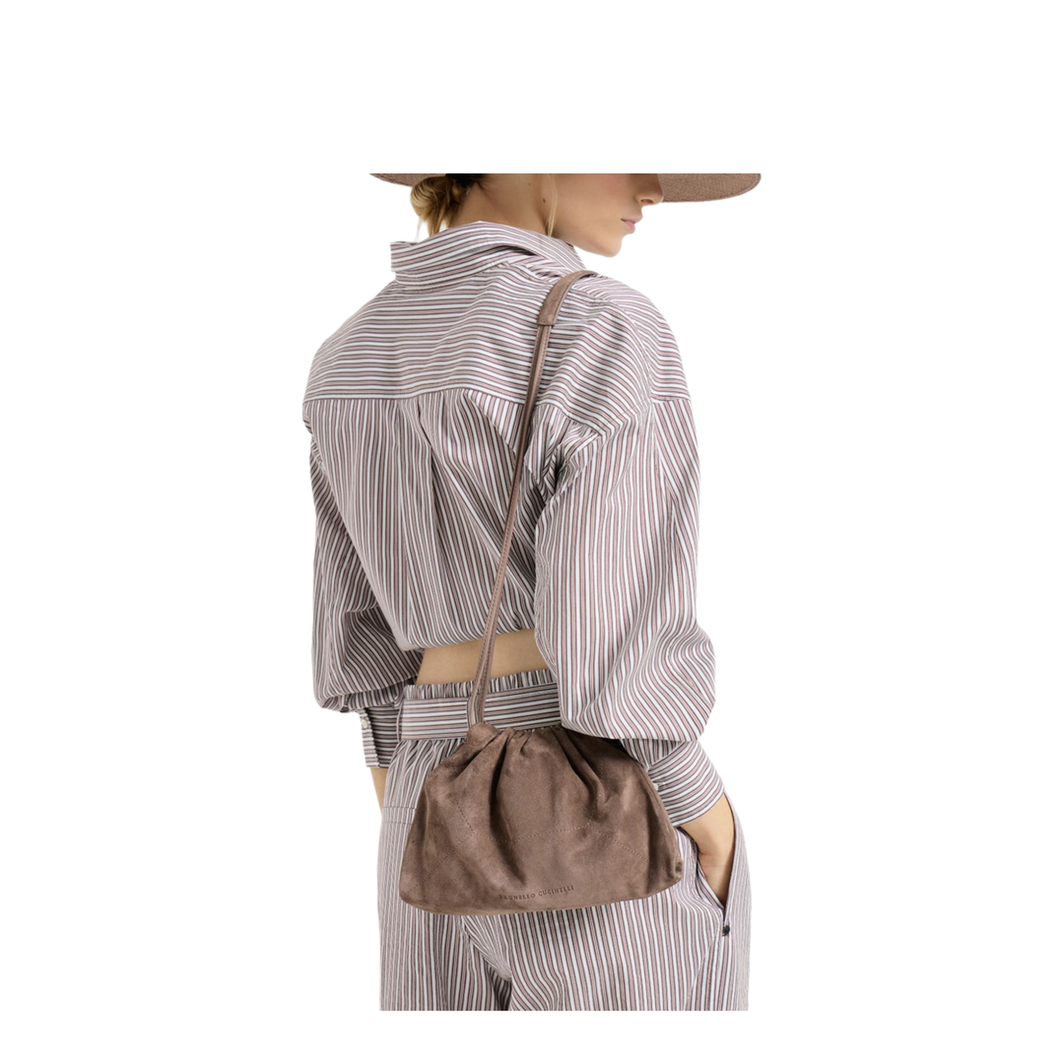 Duo Medium Suede Crossbody - Light Brown - Image 2