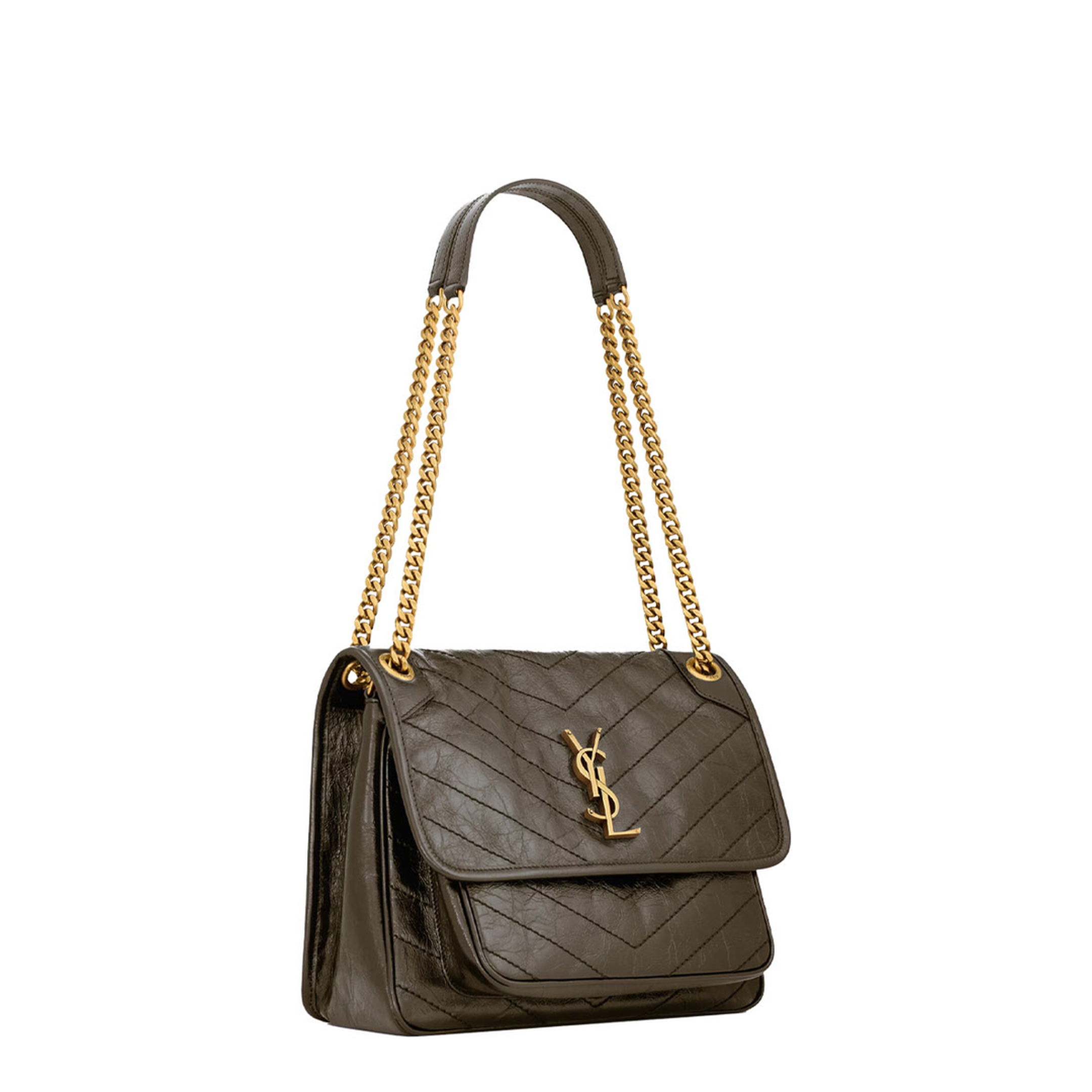 Niki Medium Calf Leather Shoulder Bag - Black - Image 3