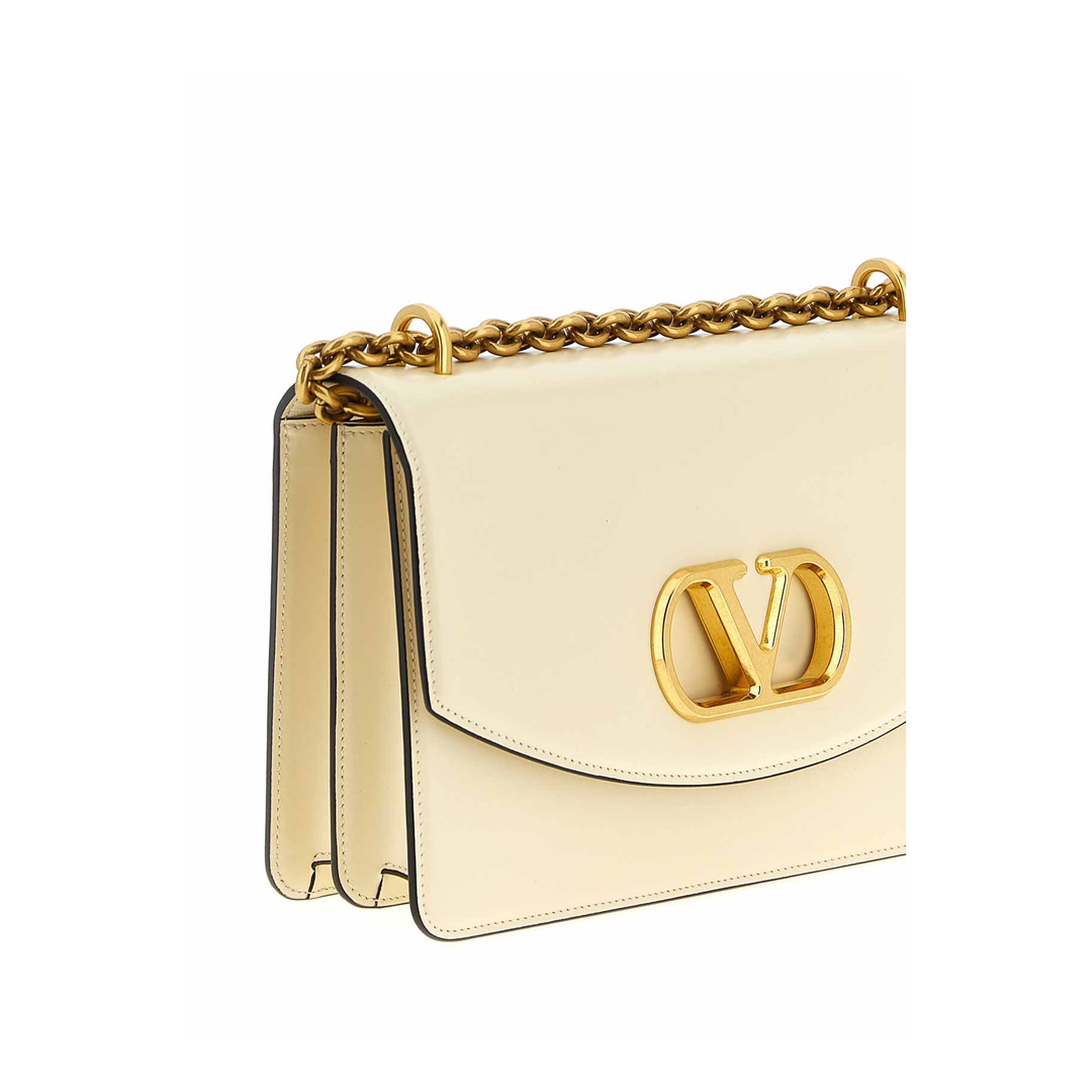 VLogo Signature Calfskin Shoulder Bag - Ivory - Image 3