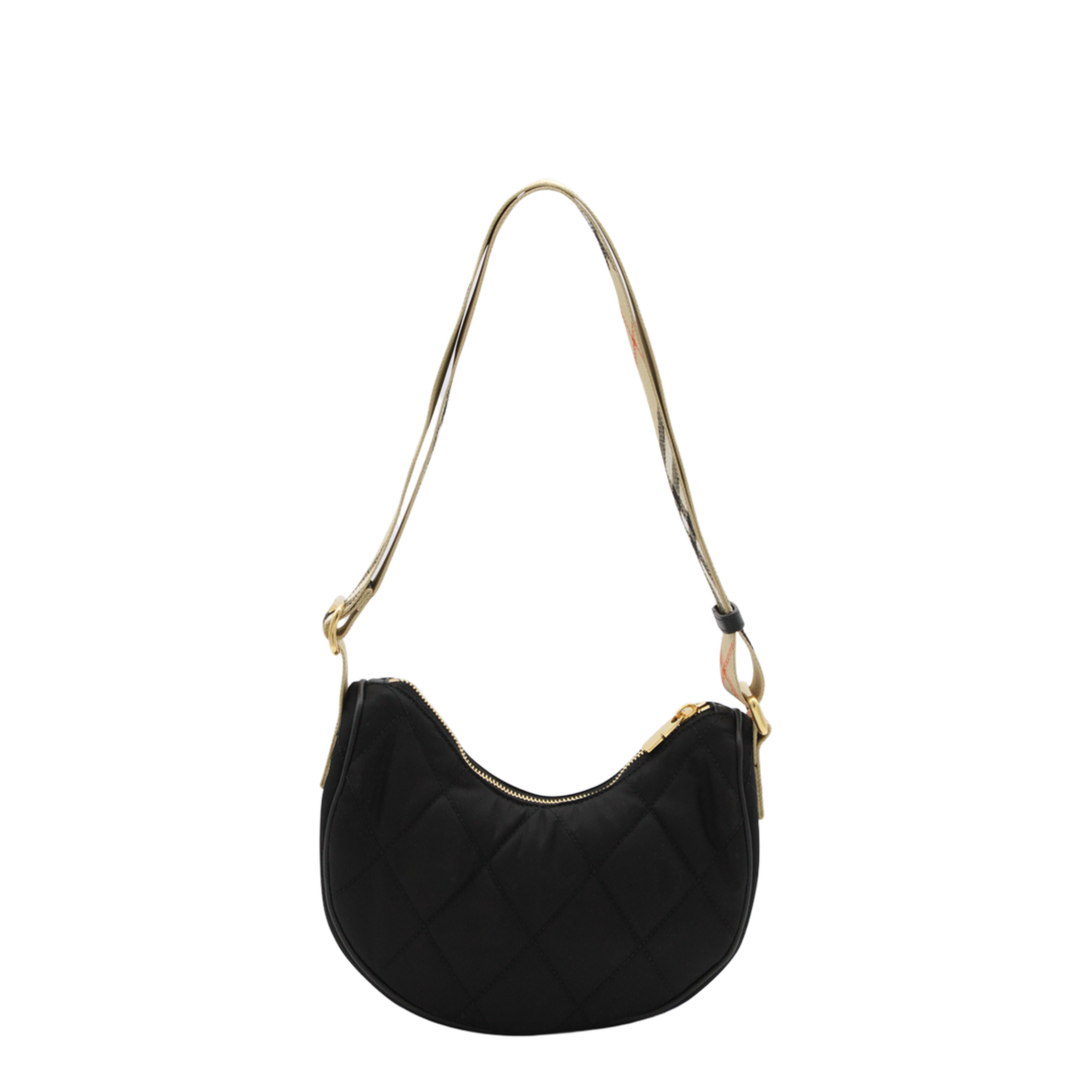 Horseshoe Nylon Crossbody Bag - Black - Image 3