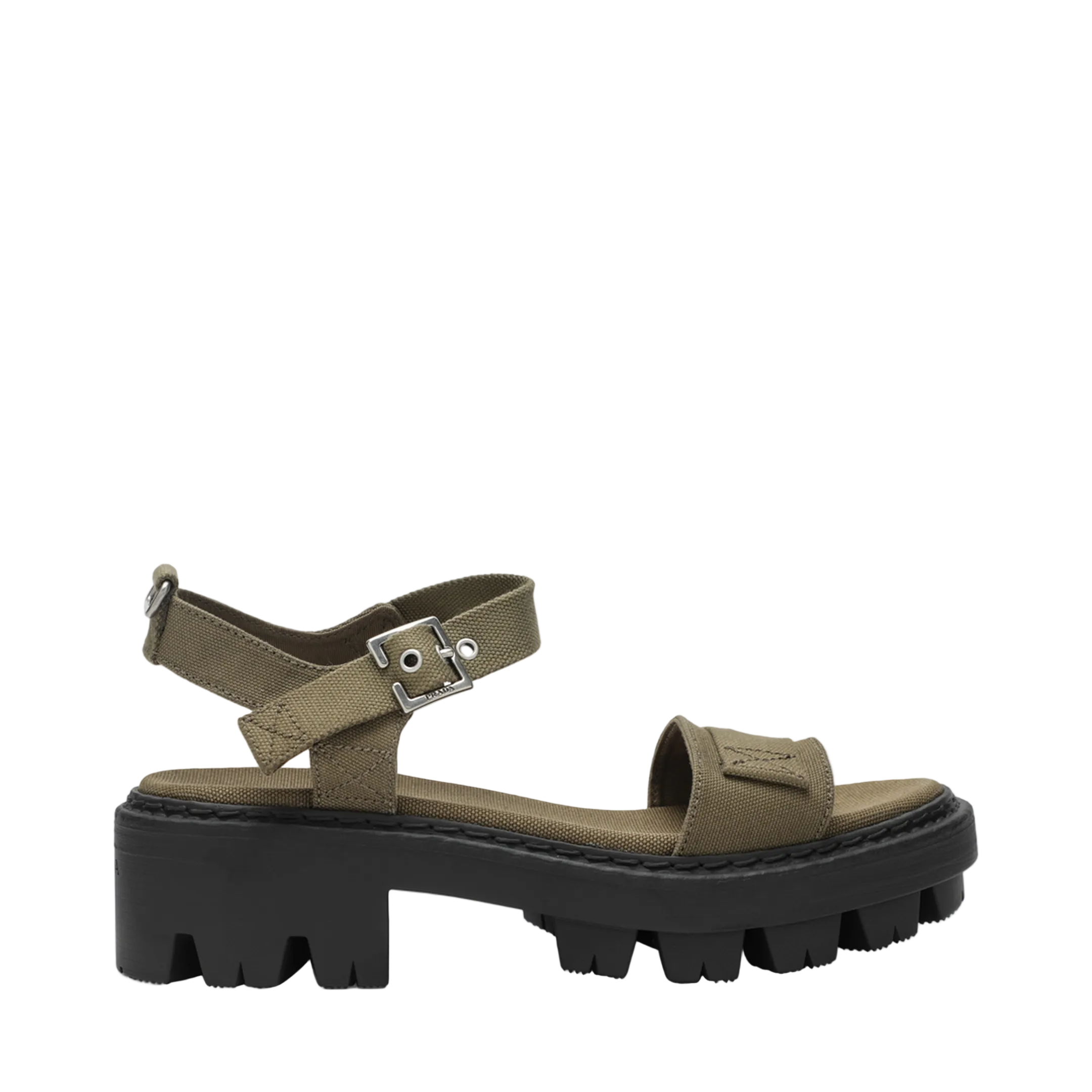Military Green Canvas Sandals - Image 1