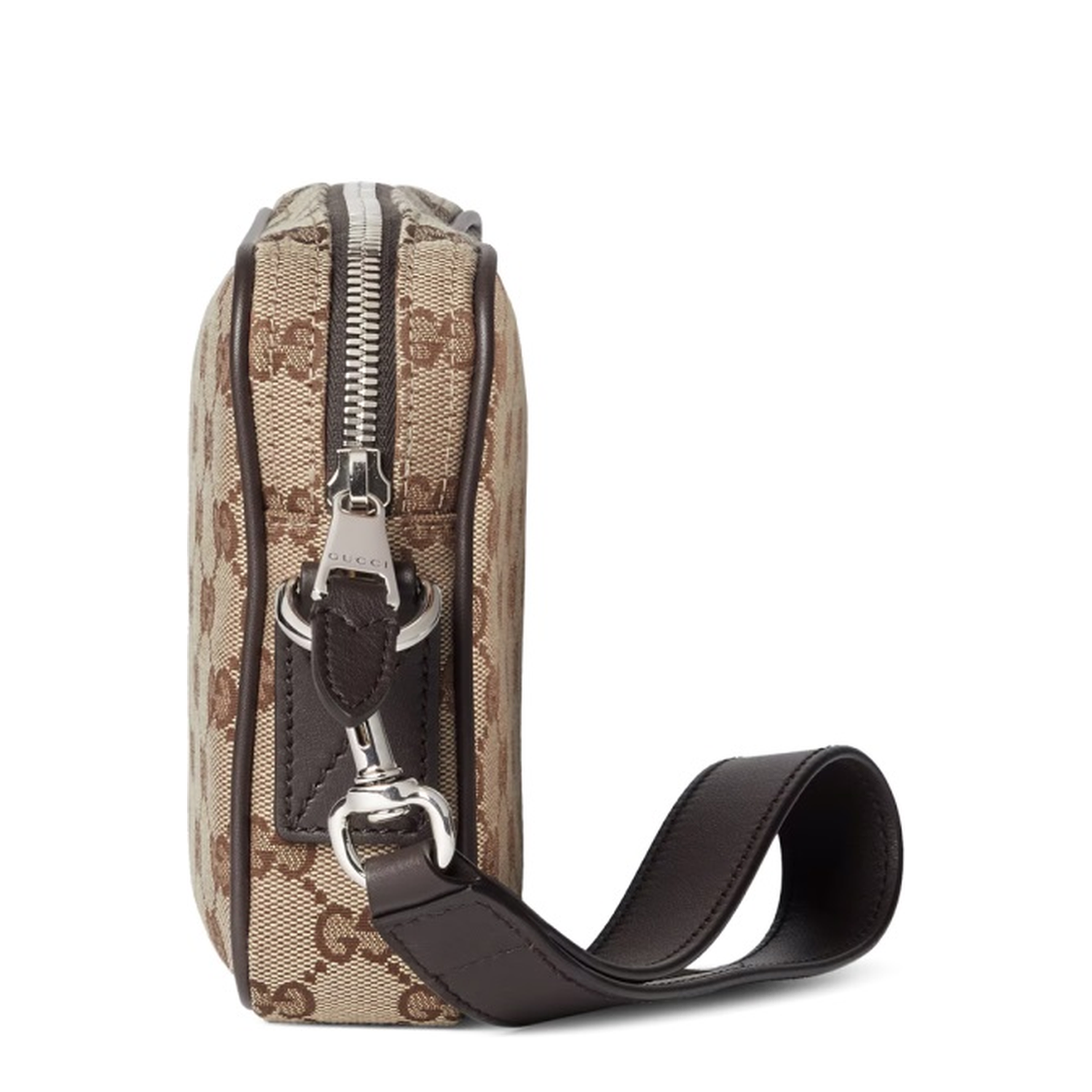 GG Canvas Small Canvas Crossbody - GG beige and dark brown - Image 5