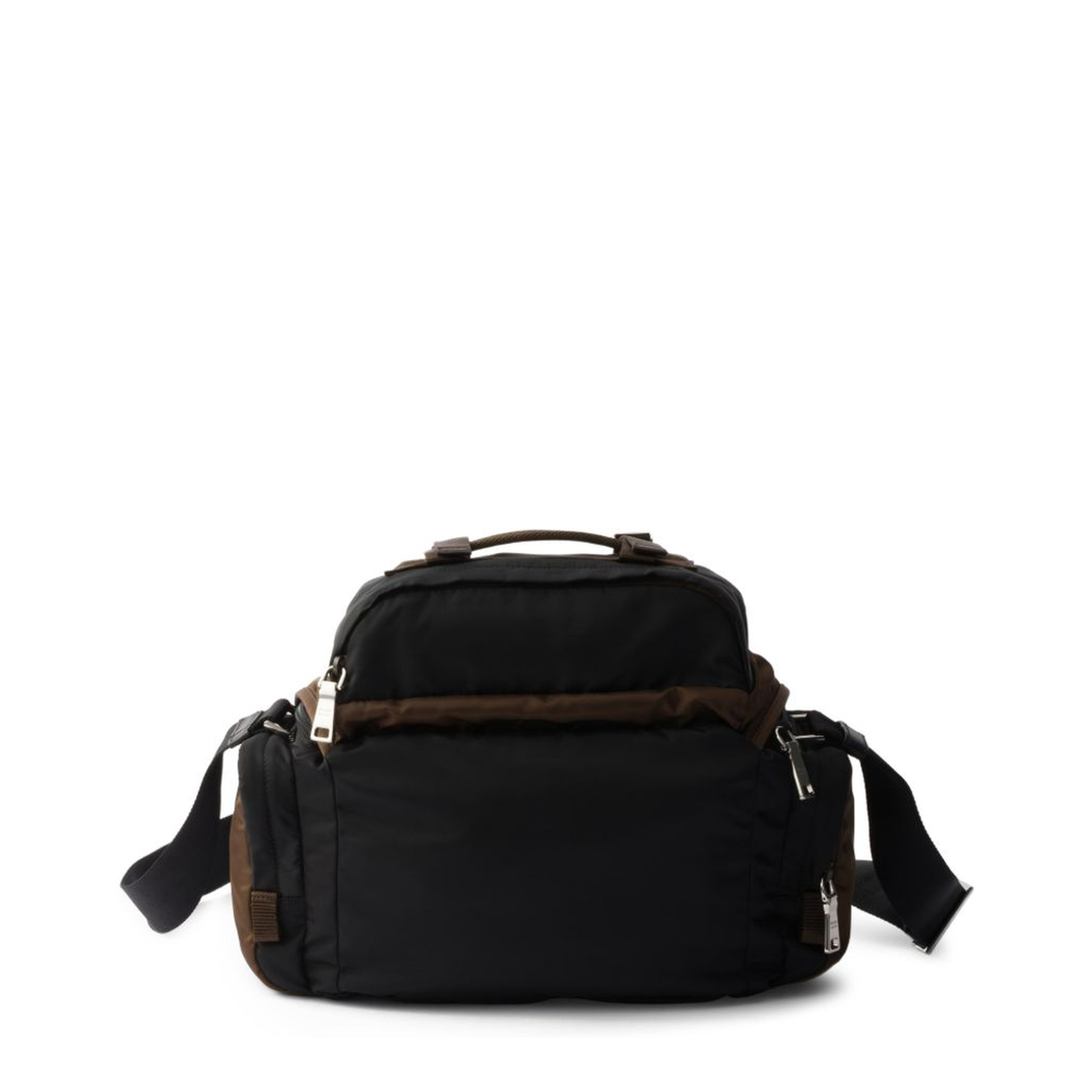 Re-Nylon Nylon & Leather Shoulder Bag - Black/Burnt - Image 4