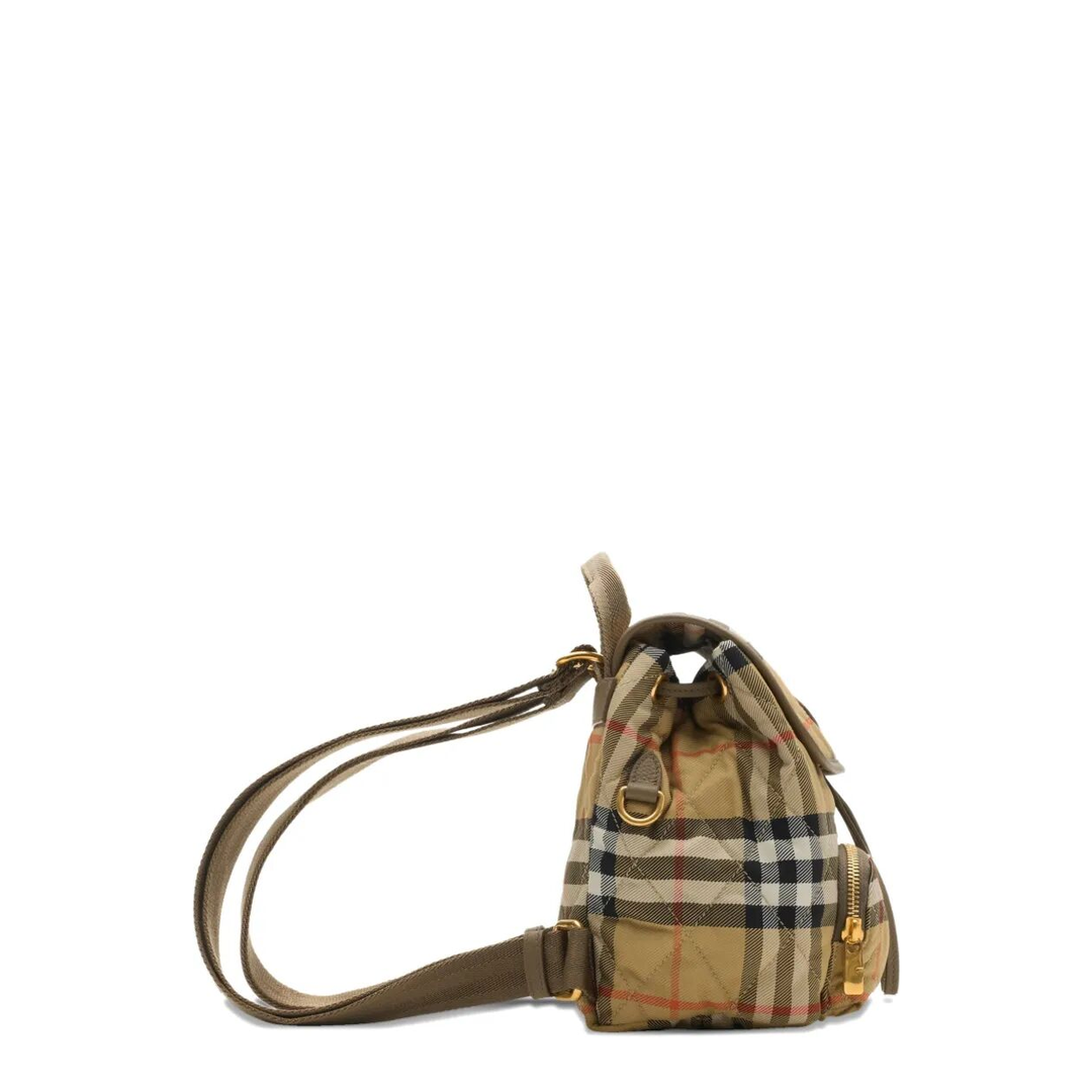 Horseshoe Mini Quilted Polyamide Backpack - Sand Beige - Image 2