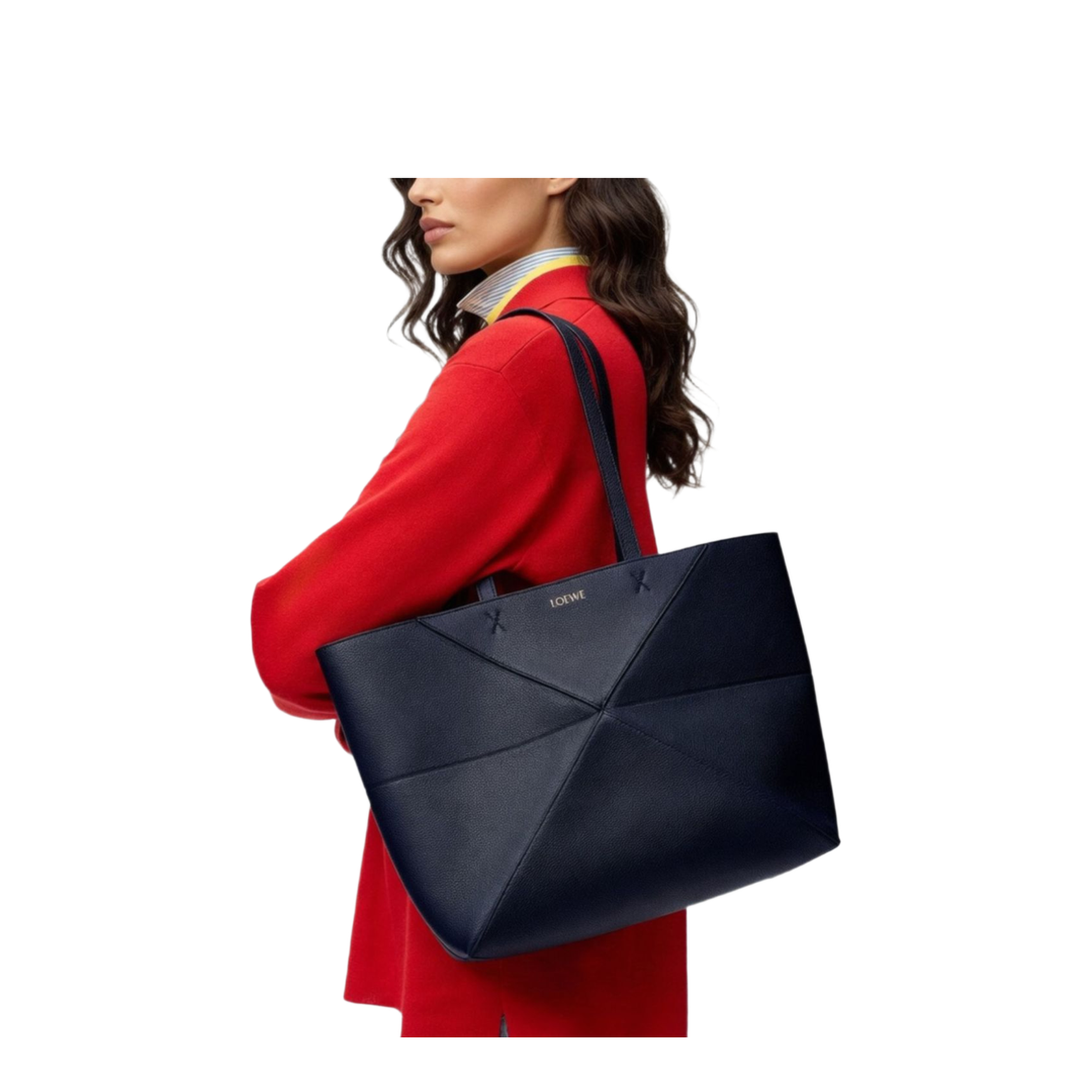 Puzzle Large Calfskin Tote - Deep Navy - Image 3