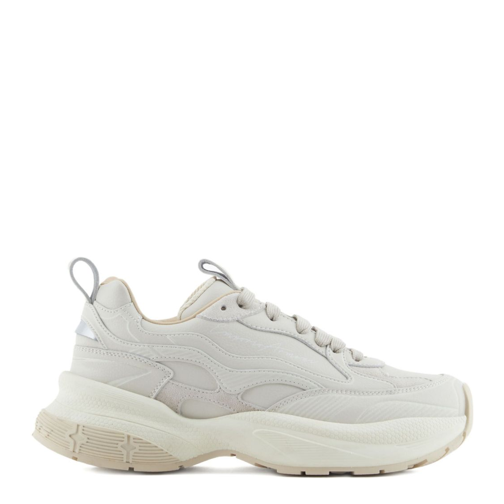 Leather Sneakers with Velvet Details - Image 1